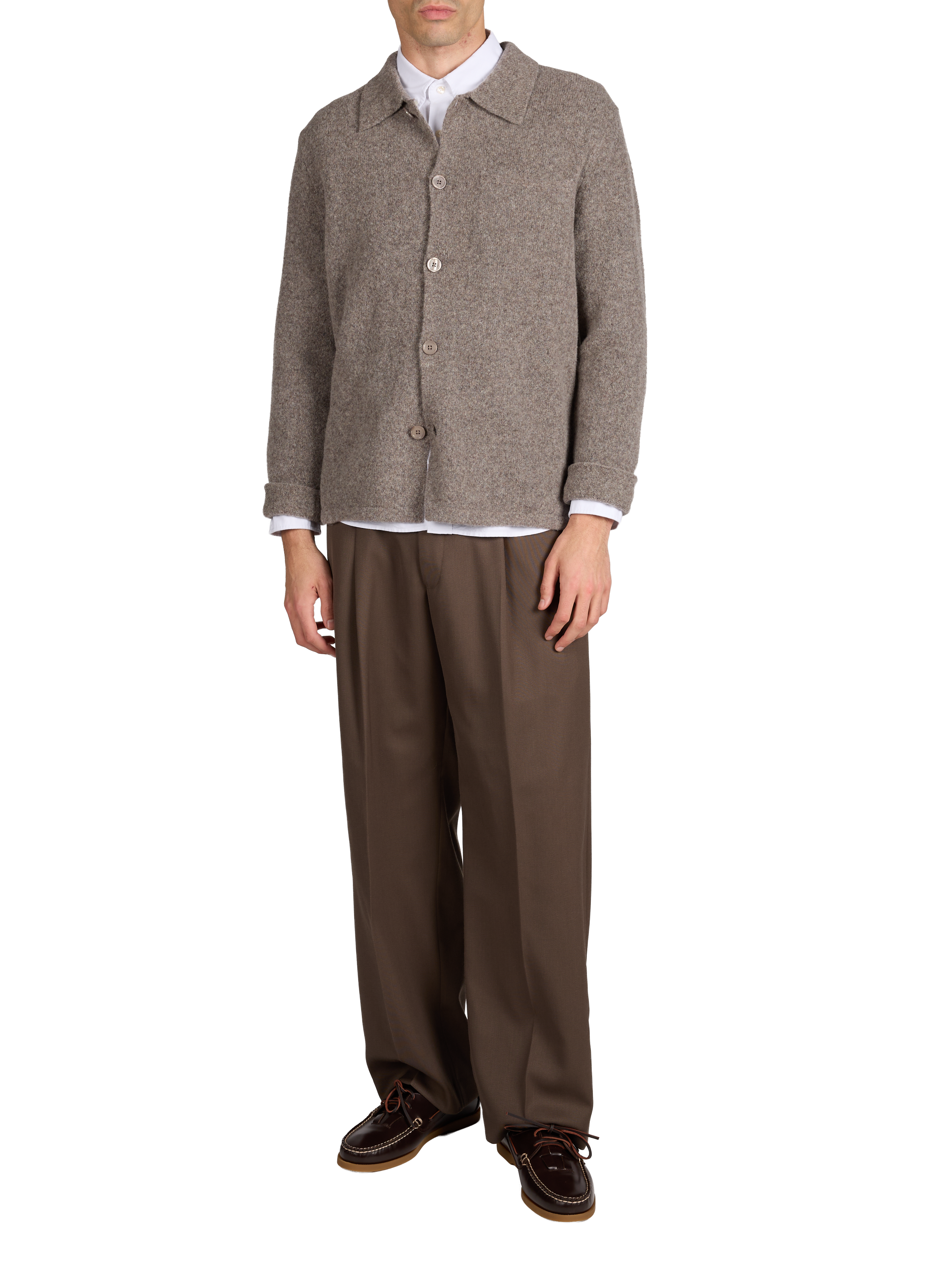 Straight wool-blend trousers  NN.07 Brown