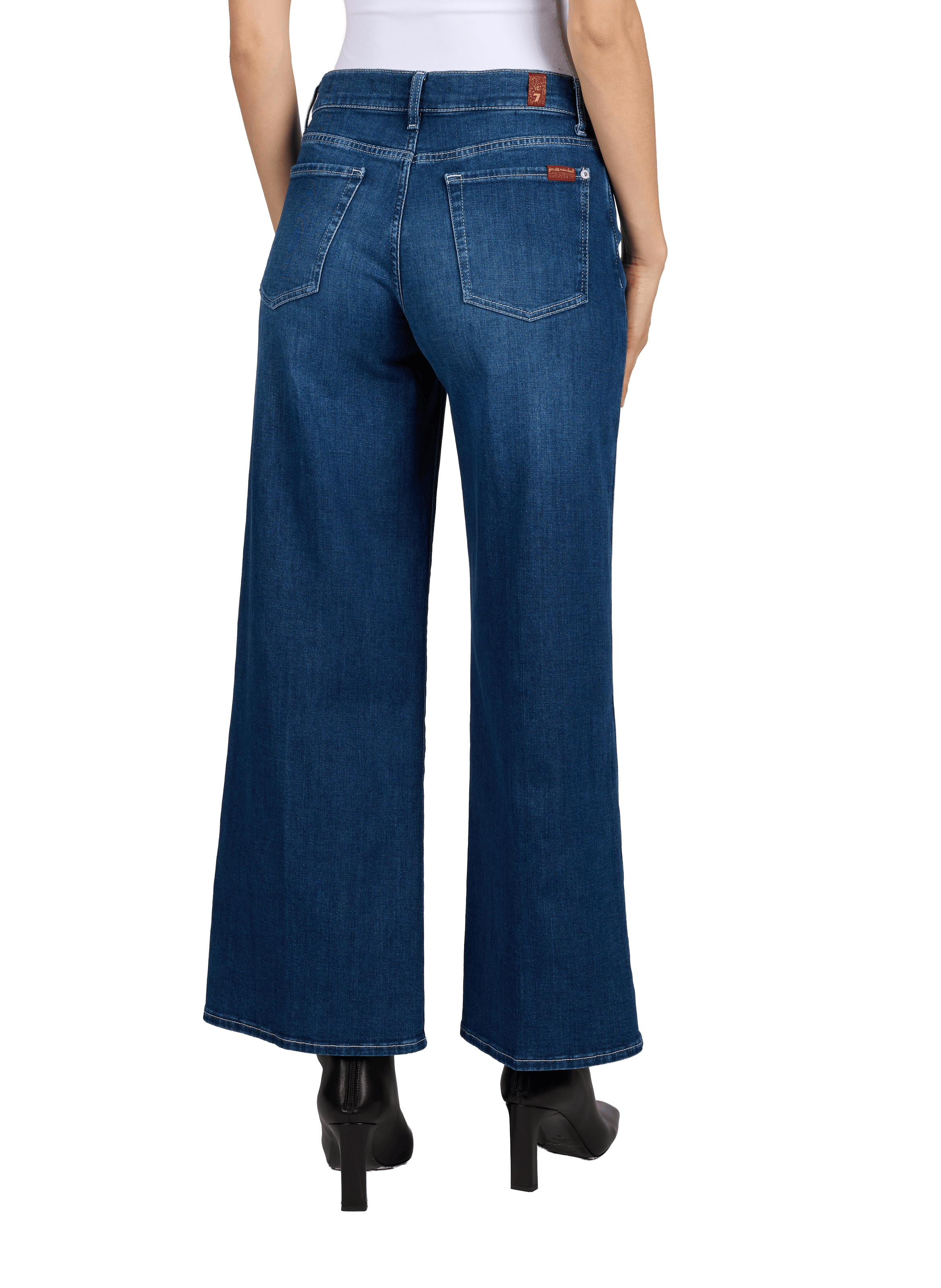 Jean large Lotta Ankle en coton mélangé 7 FOR ALL MANKIND Bleu