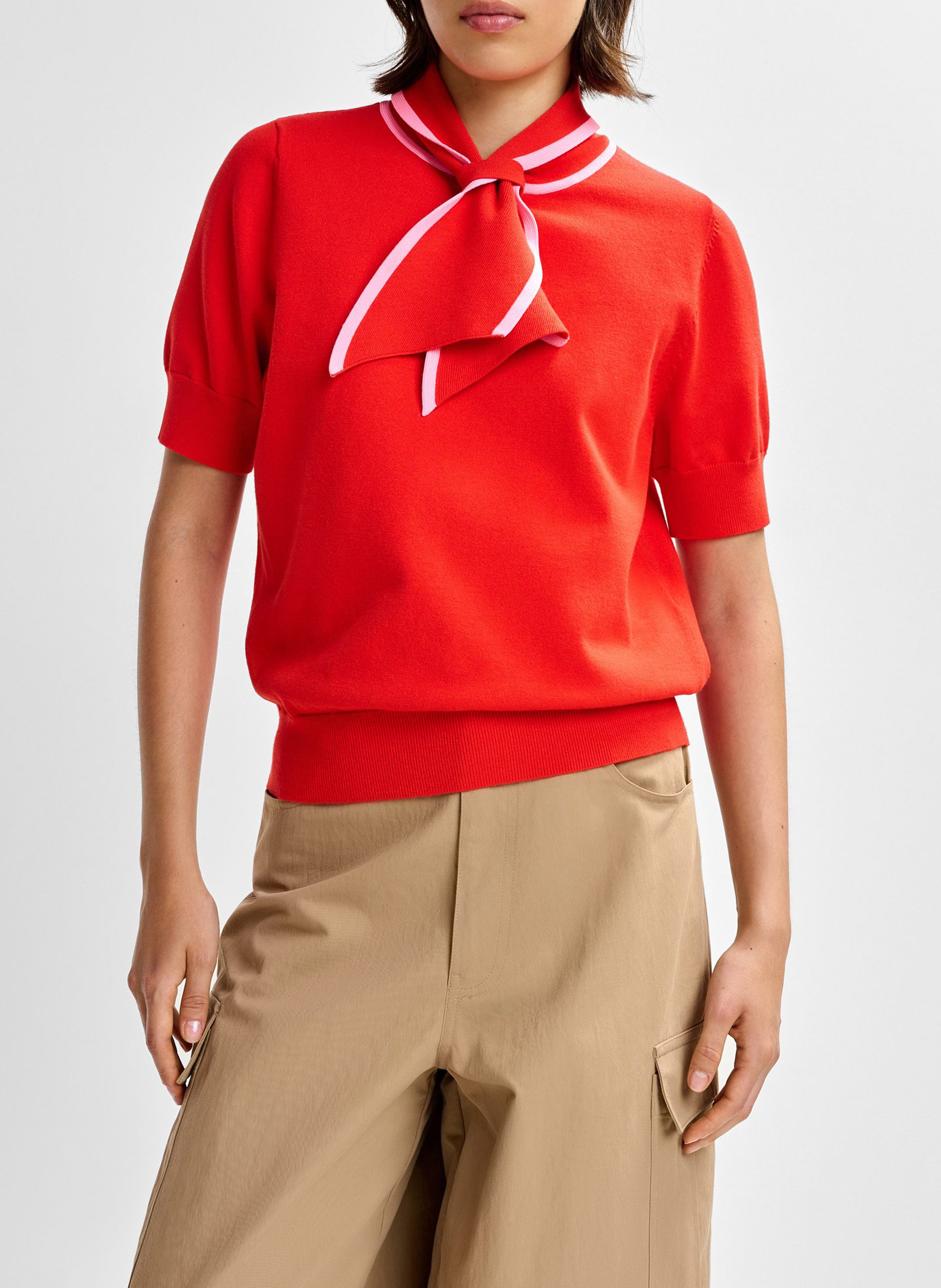 Polo col noué Jonda ESSENTIEL ANTWERP Rouge