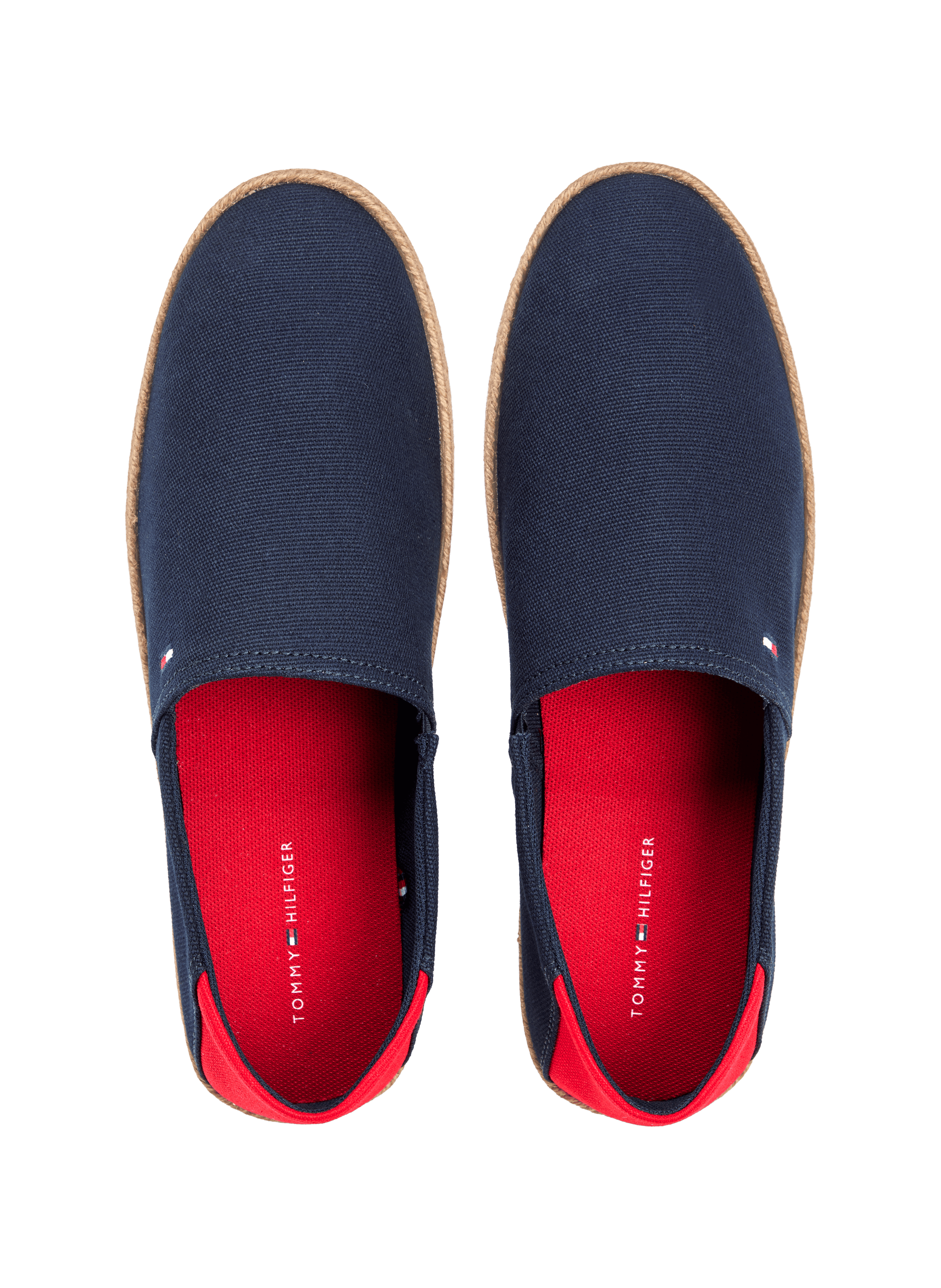 Espadrilles à logo en coton TOMMY HILFIGER Bleu