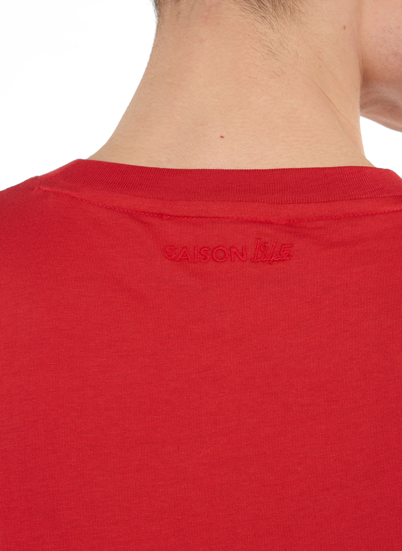 T-shirt Baff col rond en coton SAISON 1865 Rouge