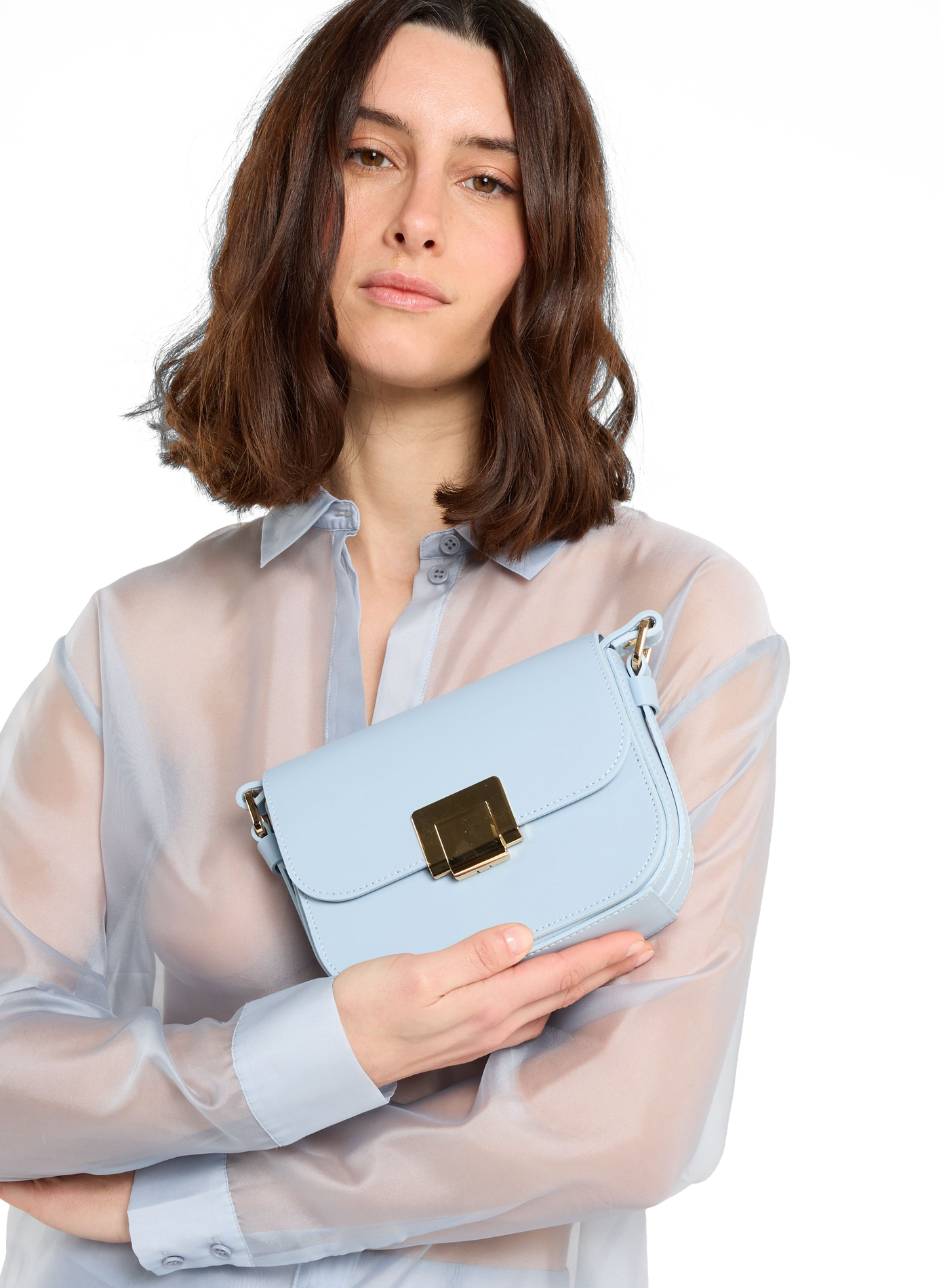 Sac bandoulière en cuir SAISON 1865 Bleu