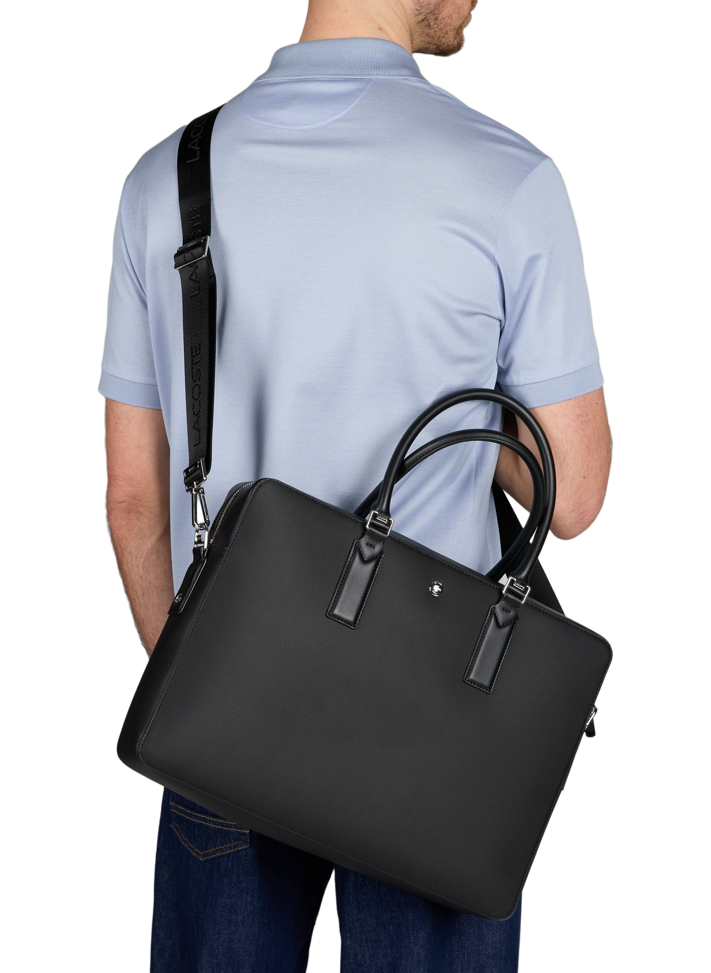 Sac ordinateur Langon en Petit Piqué LACOSTE Noir