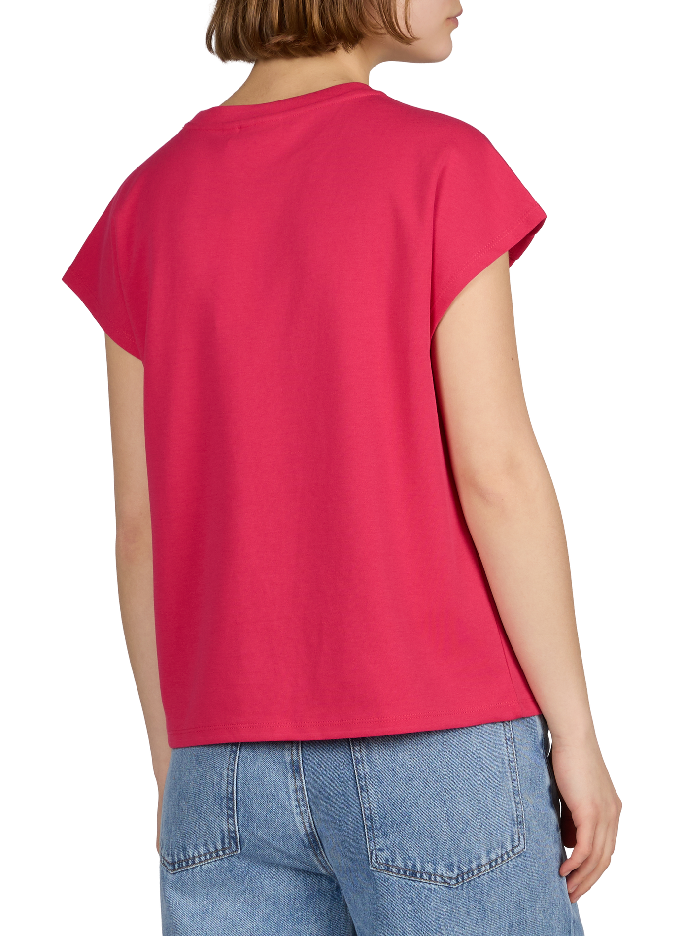 Top droit Vinorata en coton mélangé VILA Rose