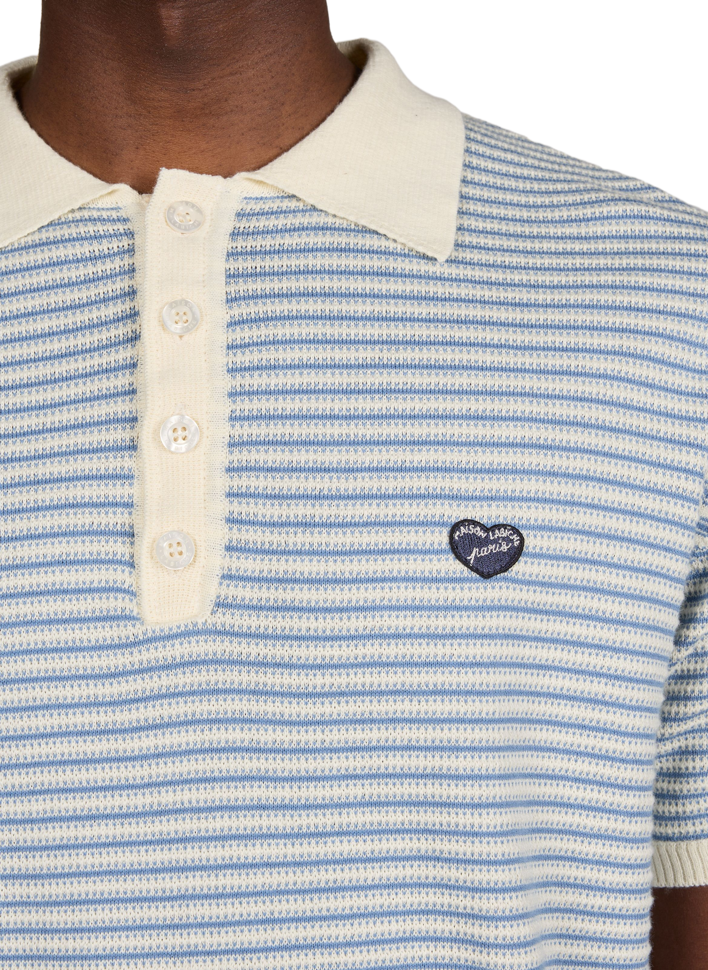 Le Polo Chapu en coton tricoté MAISON LABICHE Bleu