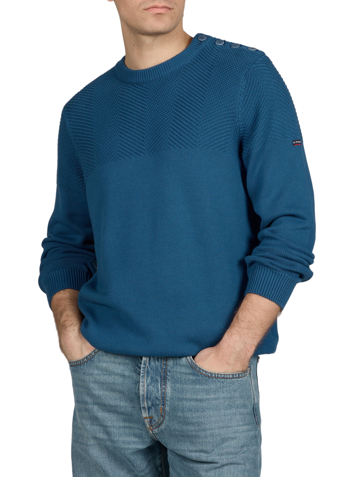 Round neck cotton sweater ARMOR-LUX Blue