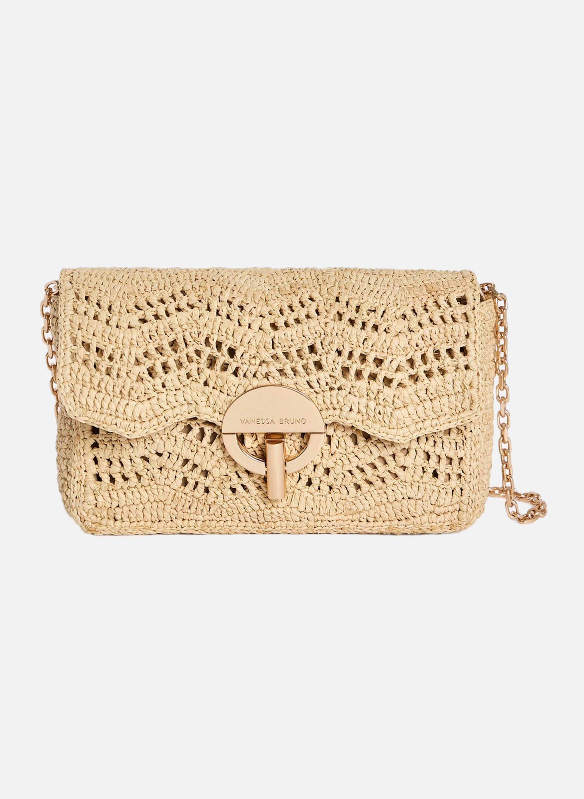 Sac moyen moon en raphia VANESSA BRUNO Beige