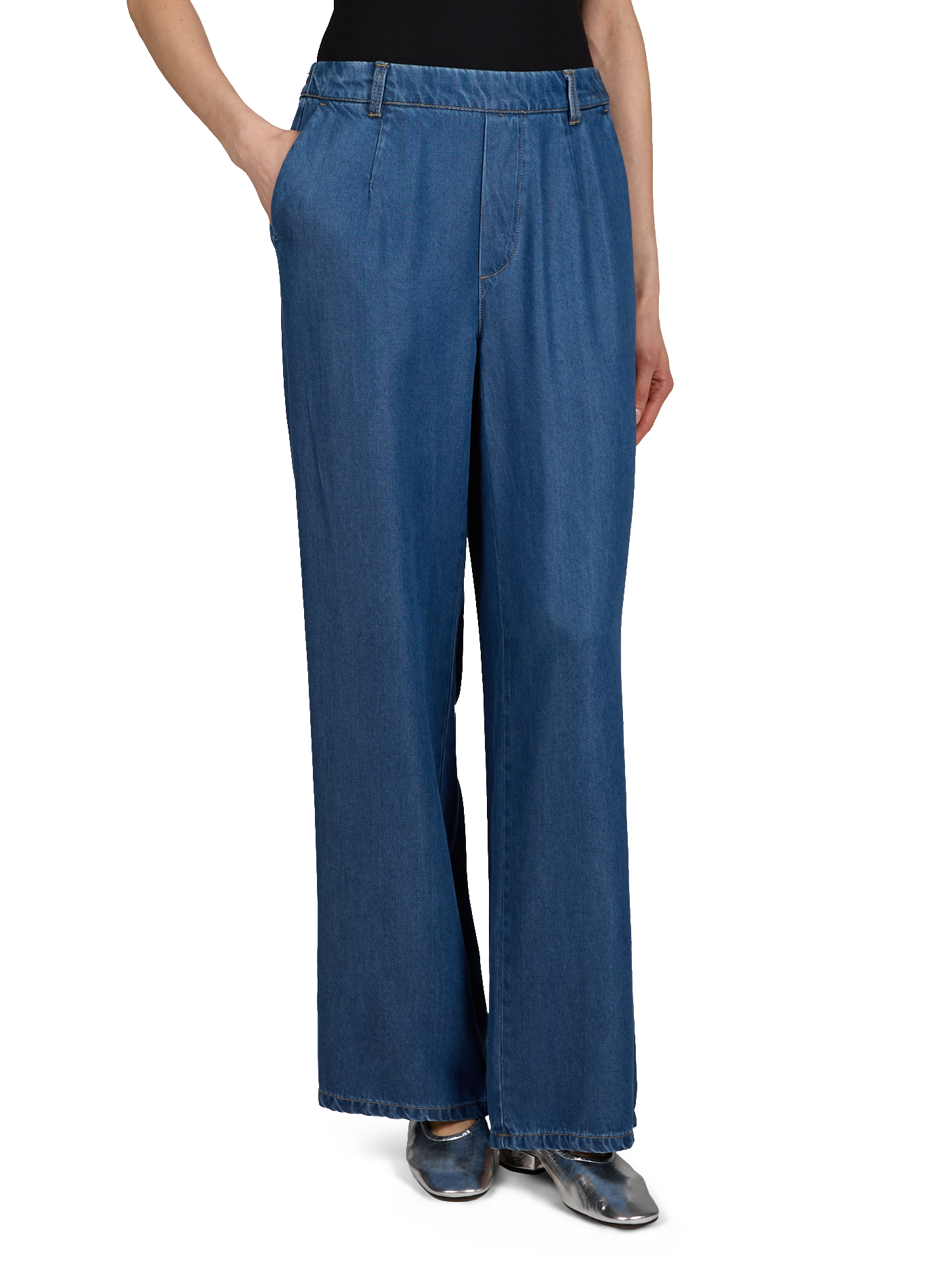 Jean fluide taille élastique OBJECT Bleu