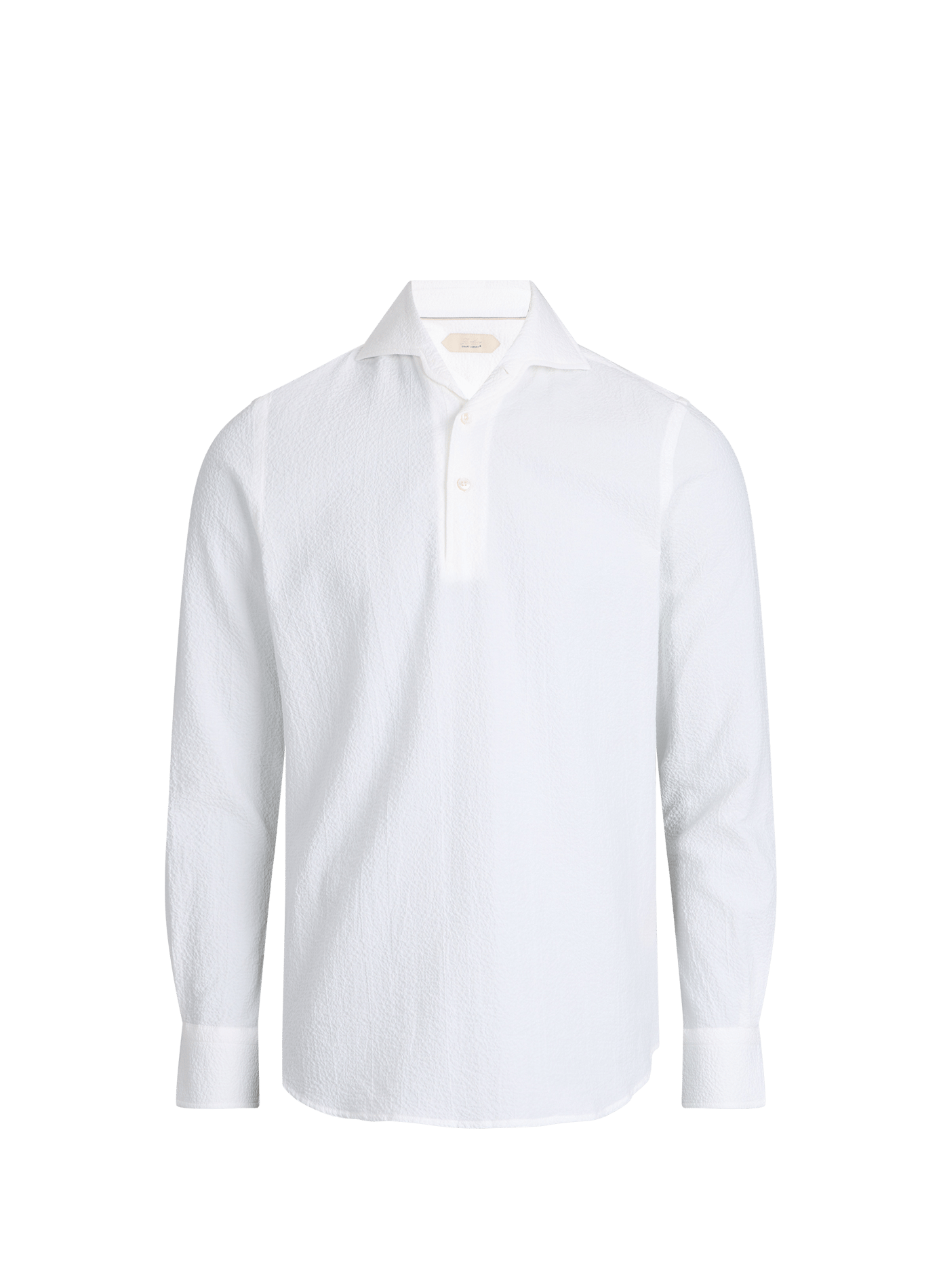 Chemise droite en coton texturé AURELIEN Blanc