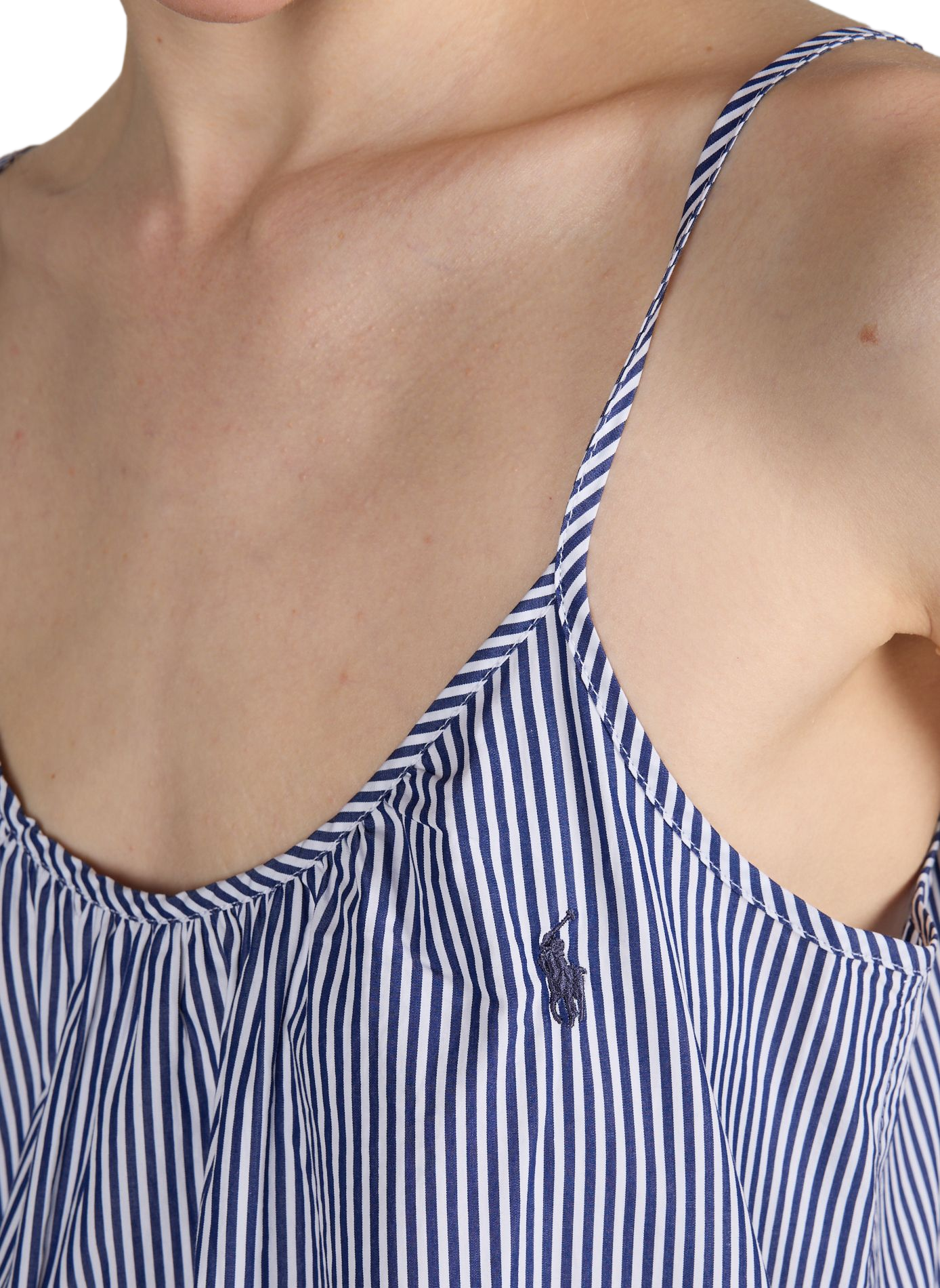 Nuisette rayée en coton POLO RALPH LAUREN Bleu