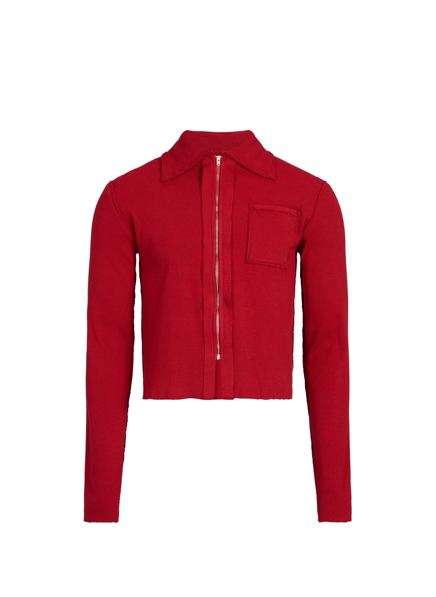 Cárdigan ajustado con cierre de cremallera en mezcla de algodón. CAMIEL FORTGENS Rojo