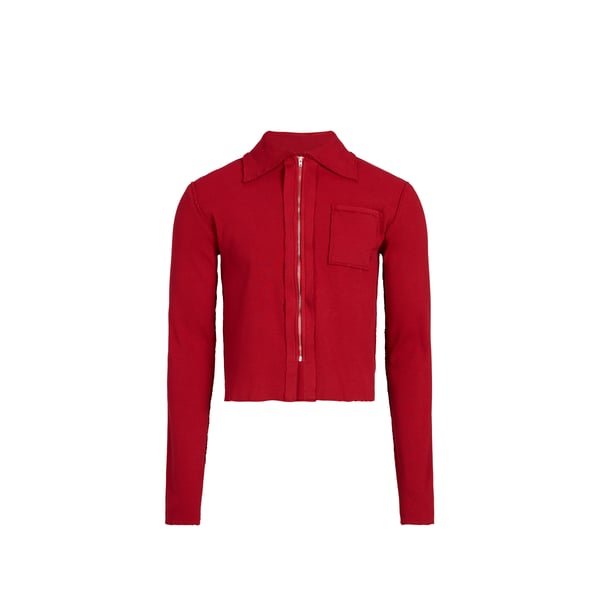 Cardigan zip ajusté en coton mélangé Cardigan zip ajusté en coton mélangé