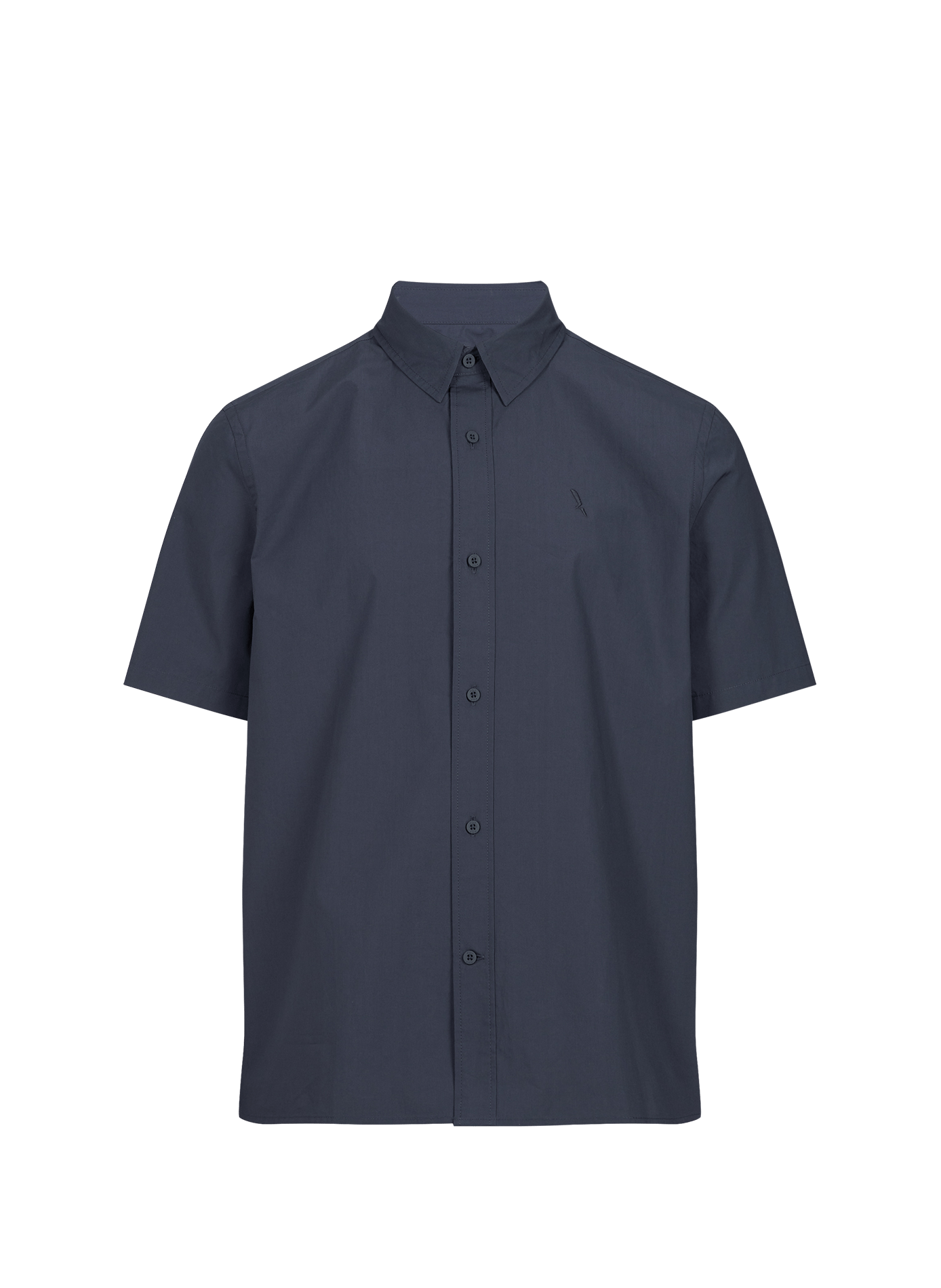 Solid short-sleeve cotton shirt AIGLE Blue