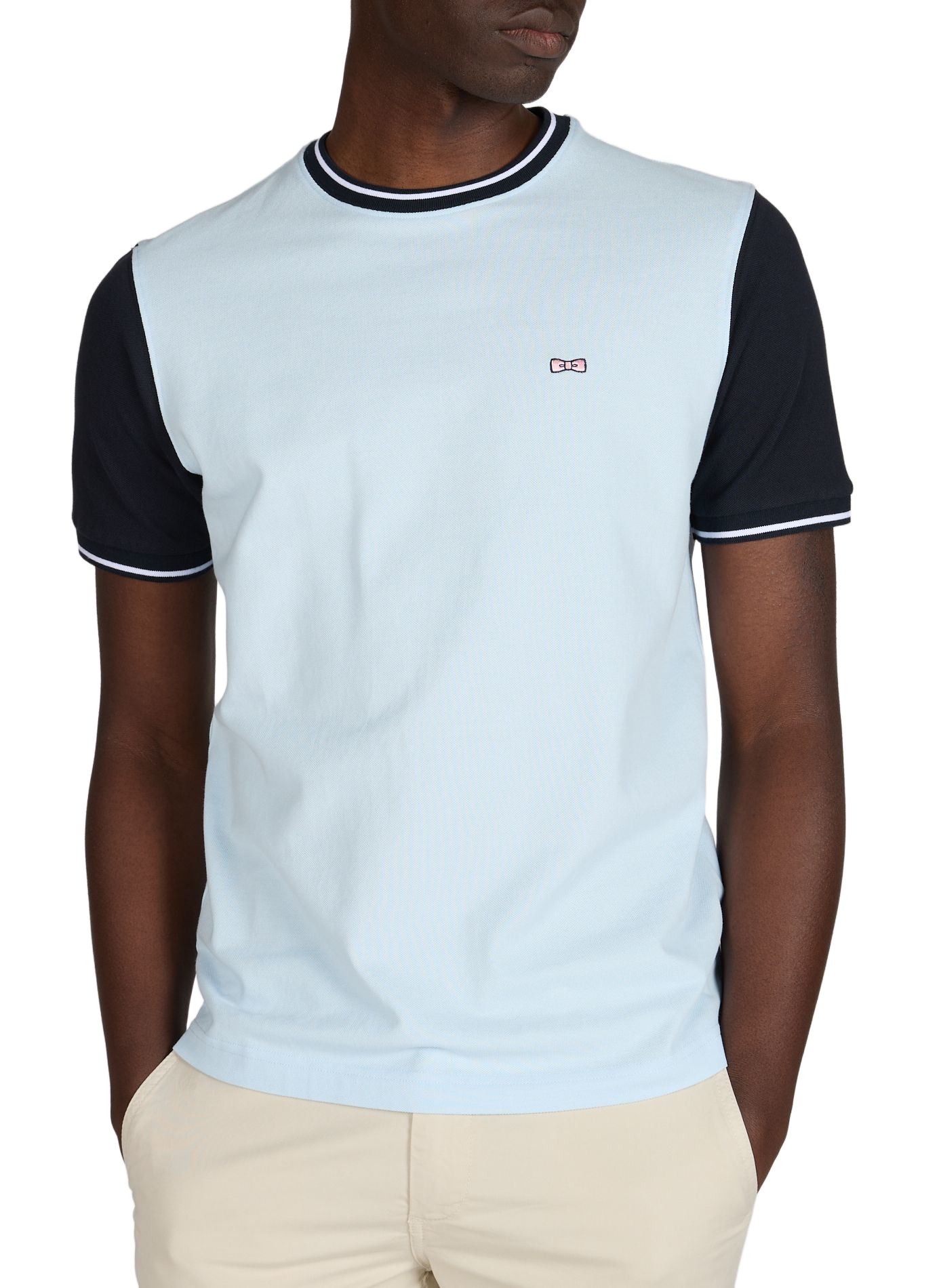 T-shirt droit à logo brodé en coton EDEN PARK Bleu