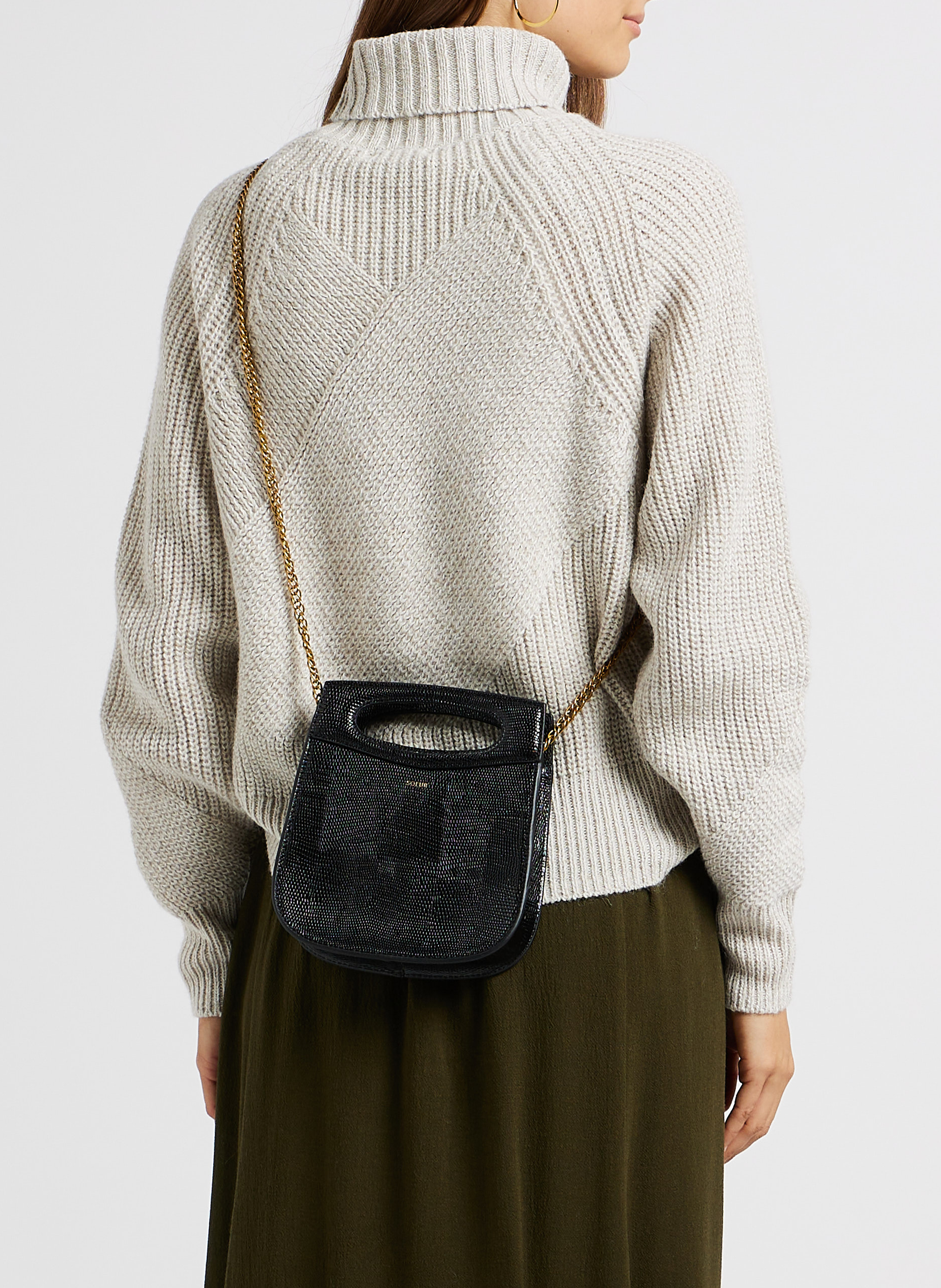 Sac bandoulière en cuir cheri mini SOEUR Noir