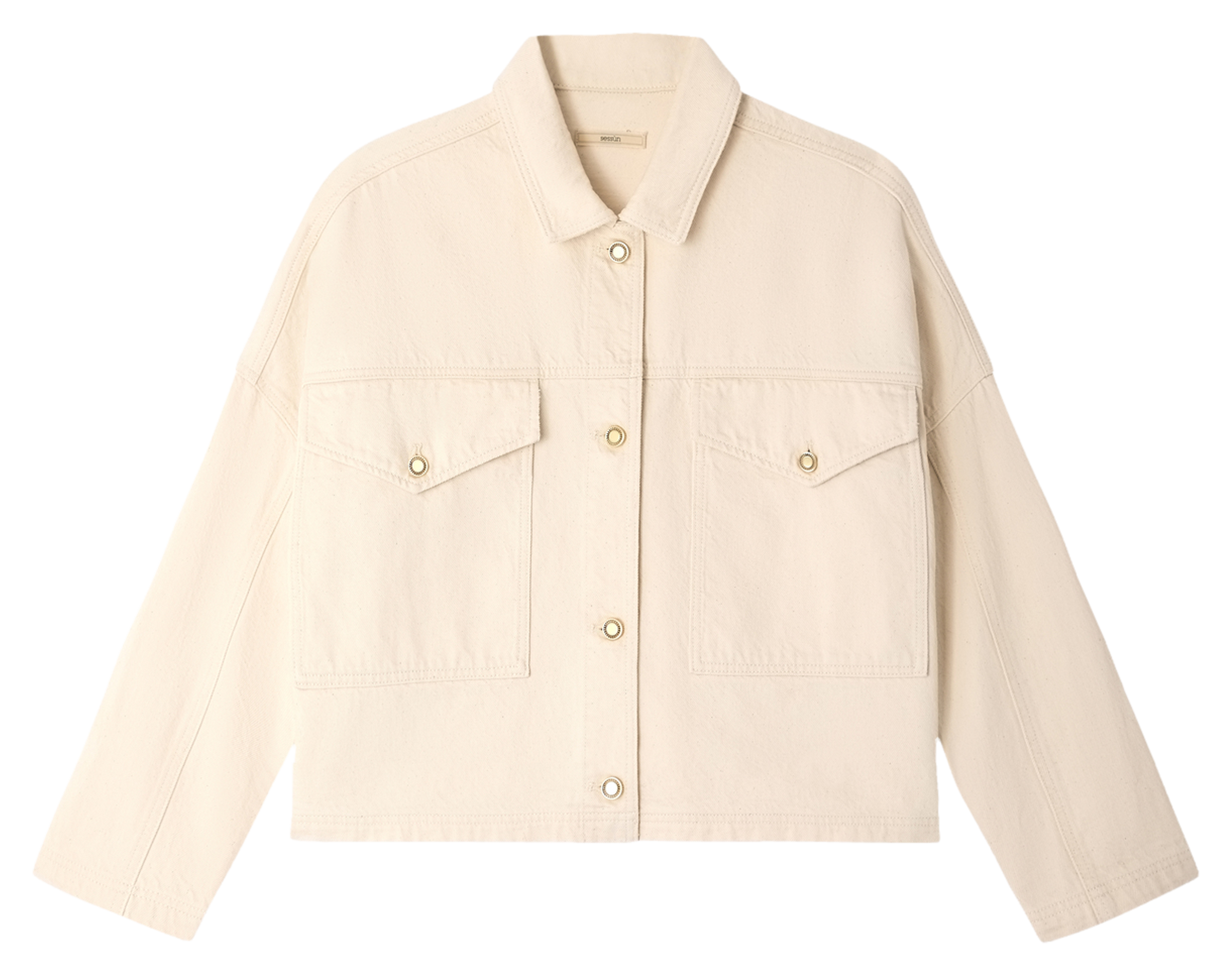 Surchemise ample unie en coton midwest SESSUN Beige