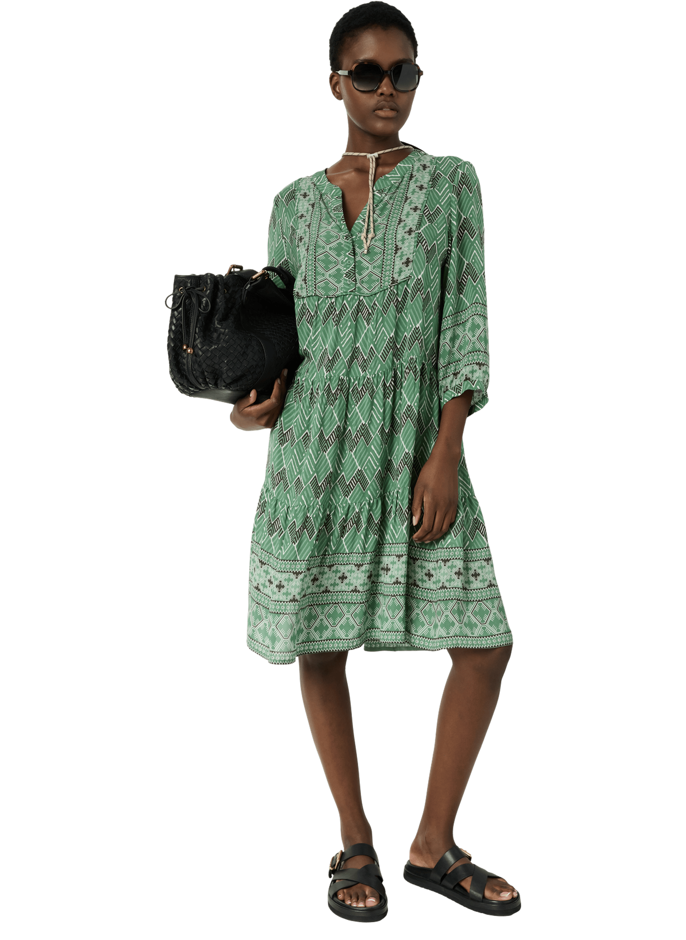 Robe courte imprimé graphique - rim GERARD DAREL Vert