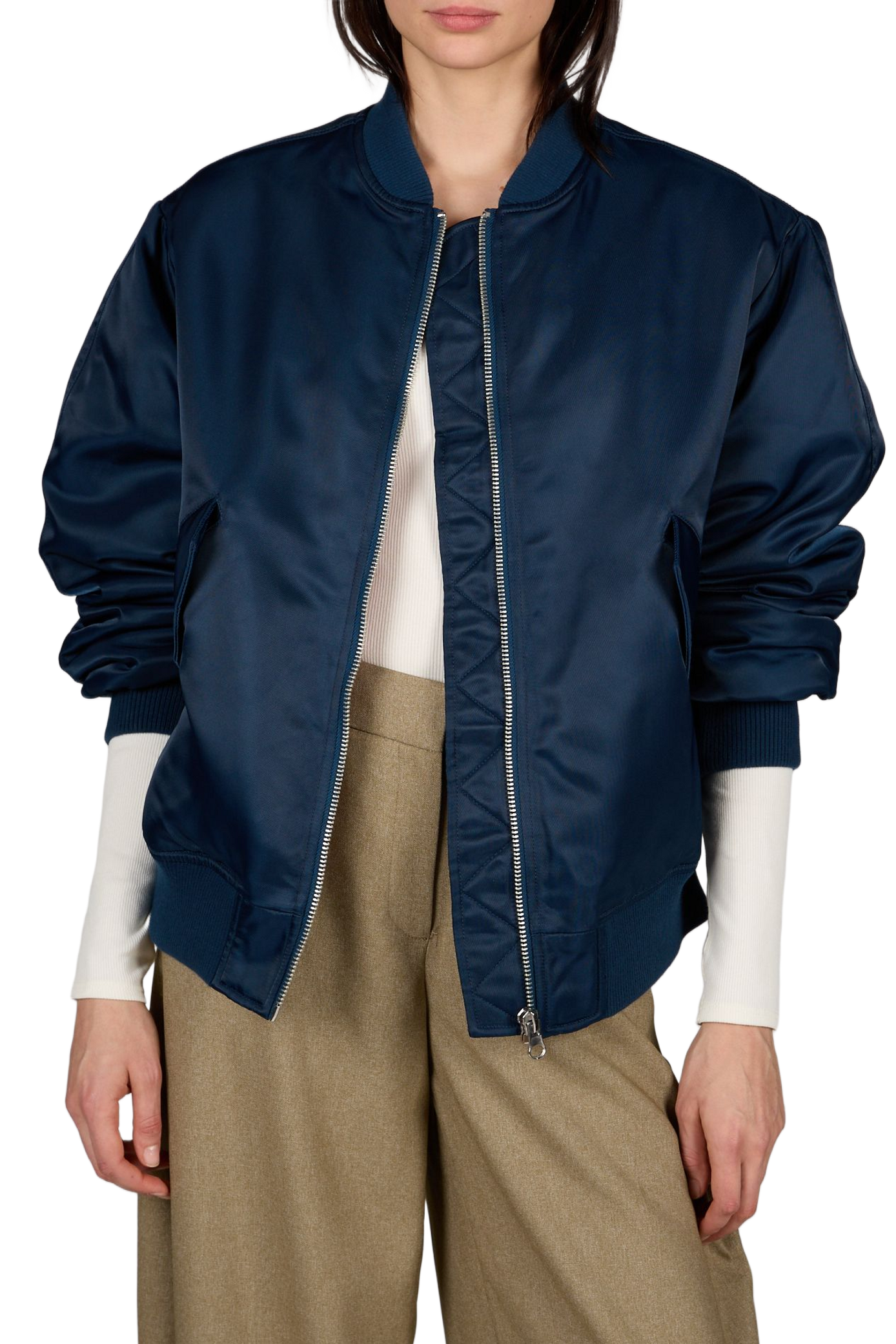 Bomber Ava in weiter Passform TOPSHOP Blau