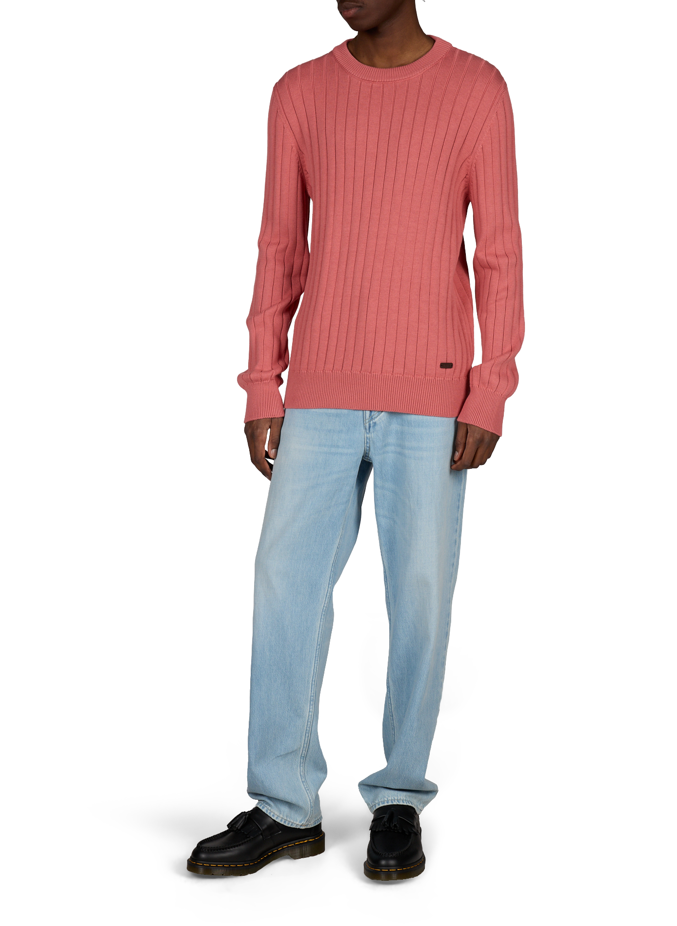 Pull col rond en coton ETON Rose