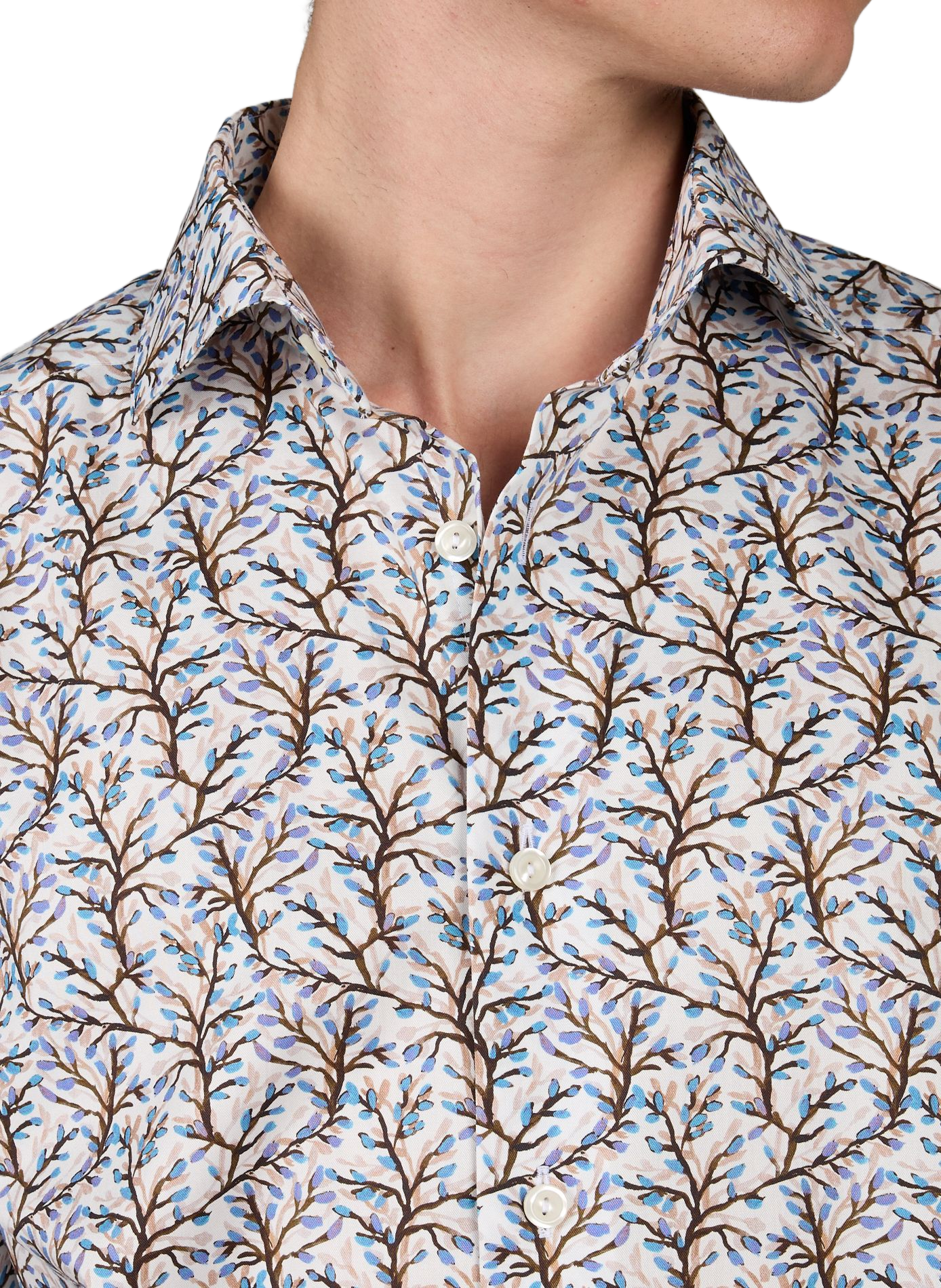 Chemise imprimée en coton | Marron ETON Homme