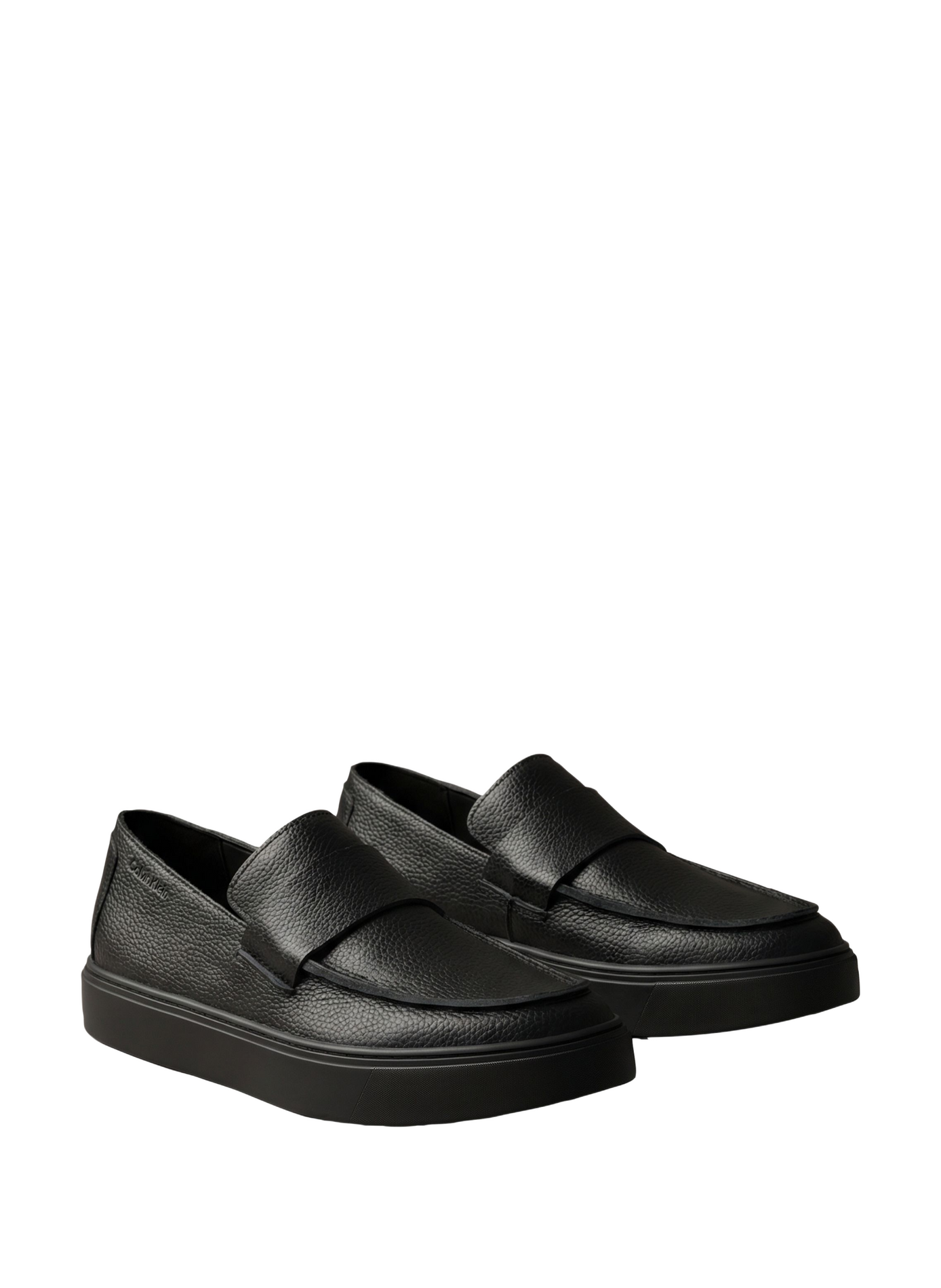 Mocassins à plateforme en cuir grainé CALVIN KLEIN Noir