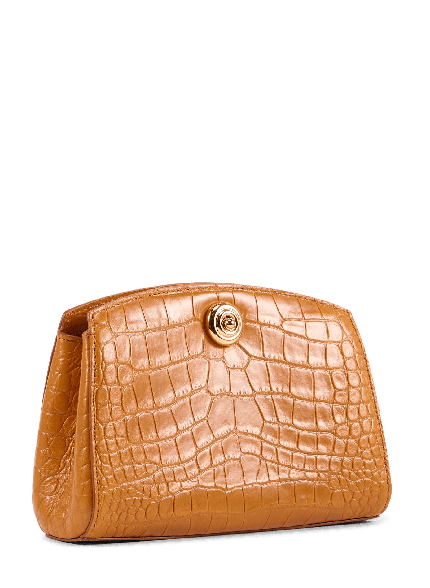 Cartera de cuero con aspecto de cocodrilo LIFFNER Marrón