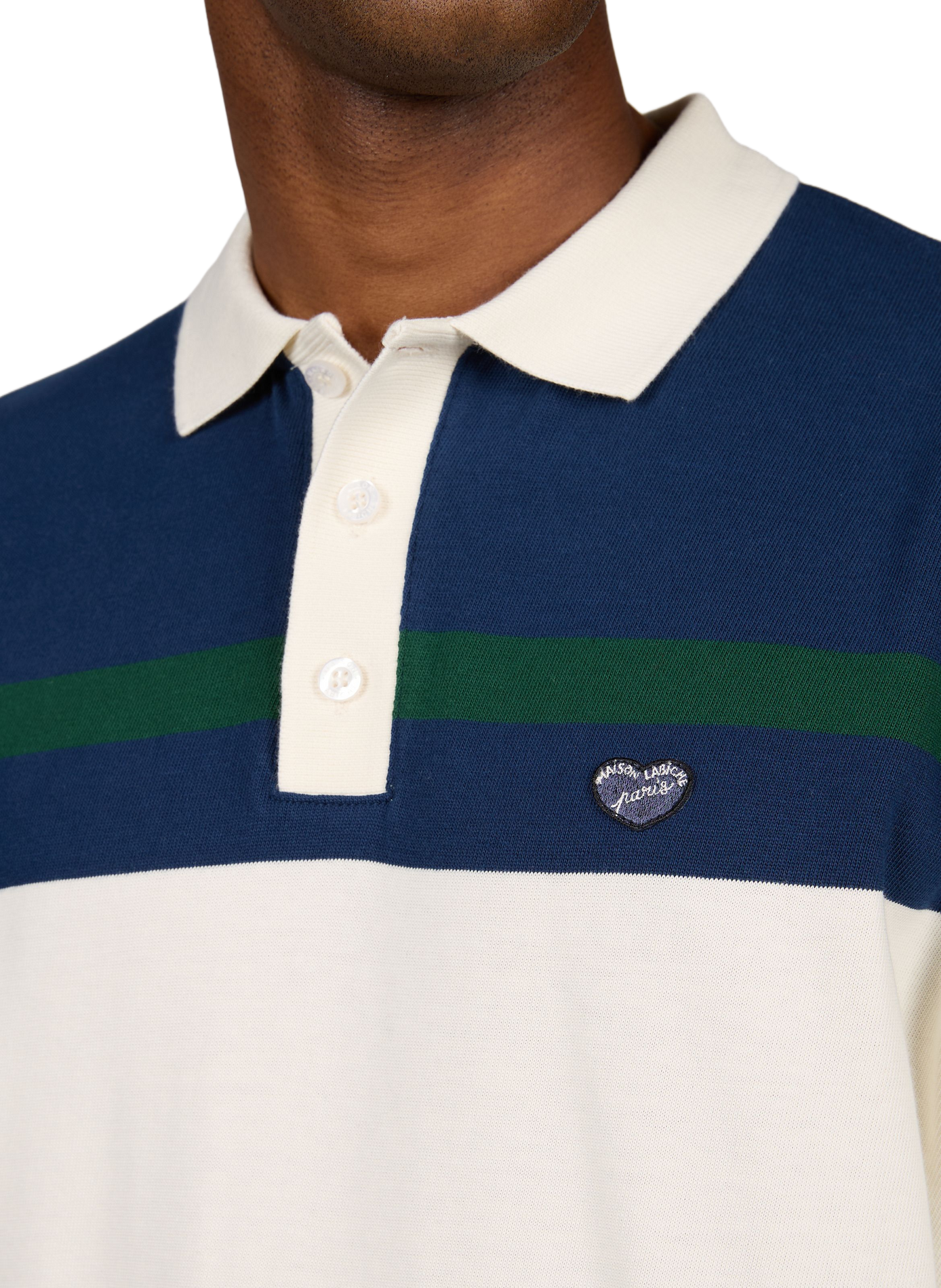 Oversize-Poloshirt aus gestreifter Baumwolle MAISON LABICHE Blau