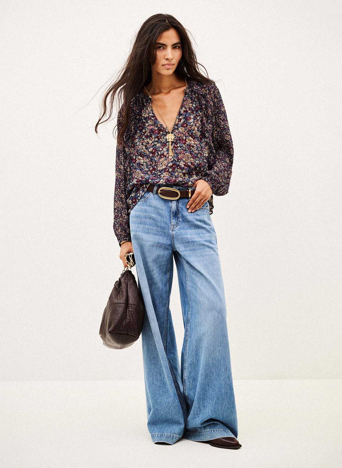Blouse ample imprimée kross BA&SH Bleu