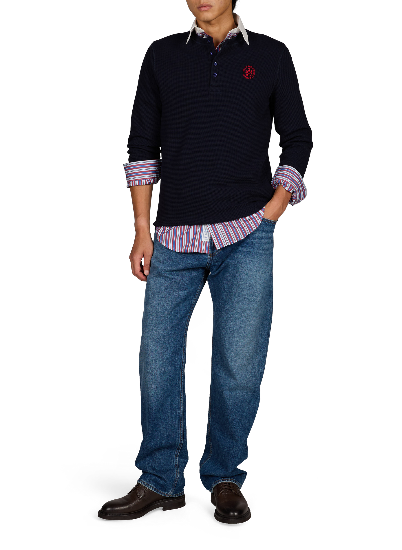 Straight t-shirt in blended cotton DROLE DE MONSIEUR Blue
