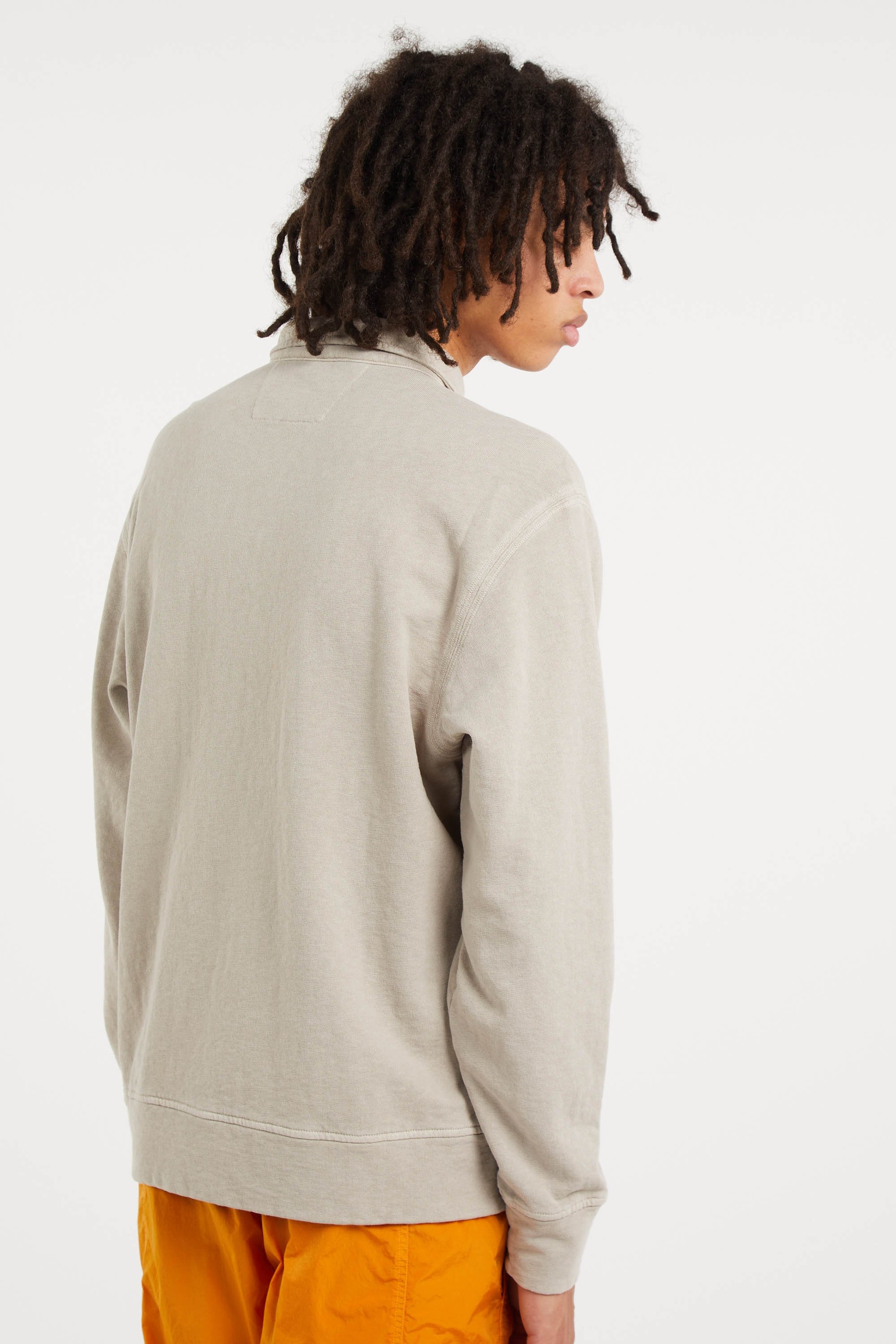 Sweatshirt sweatshirts polo collar in malfile' fleece CP COMPANY Beige