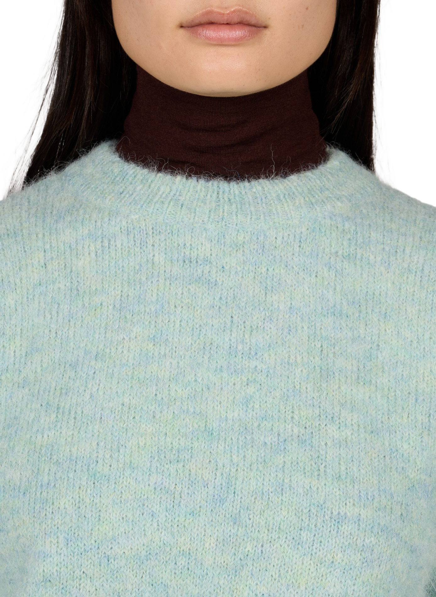 Fitzgerald oversized round neck wool blend sweater PETITE MENDIGOTE Blue