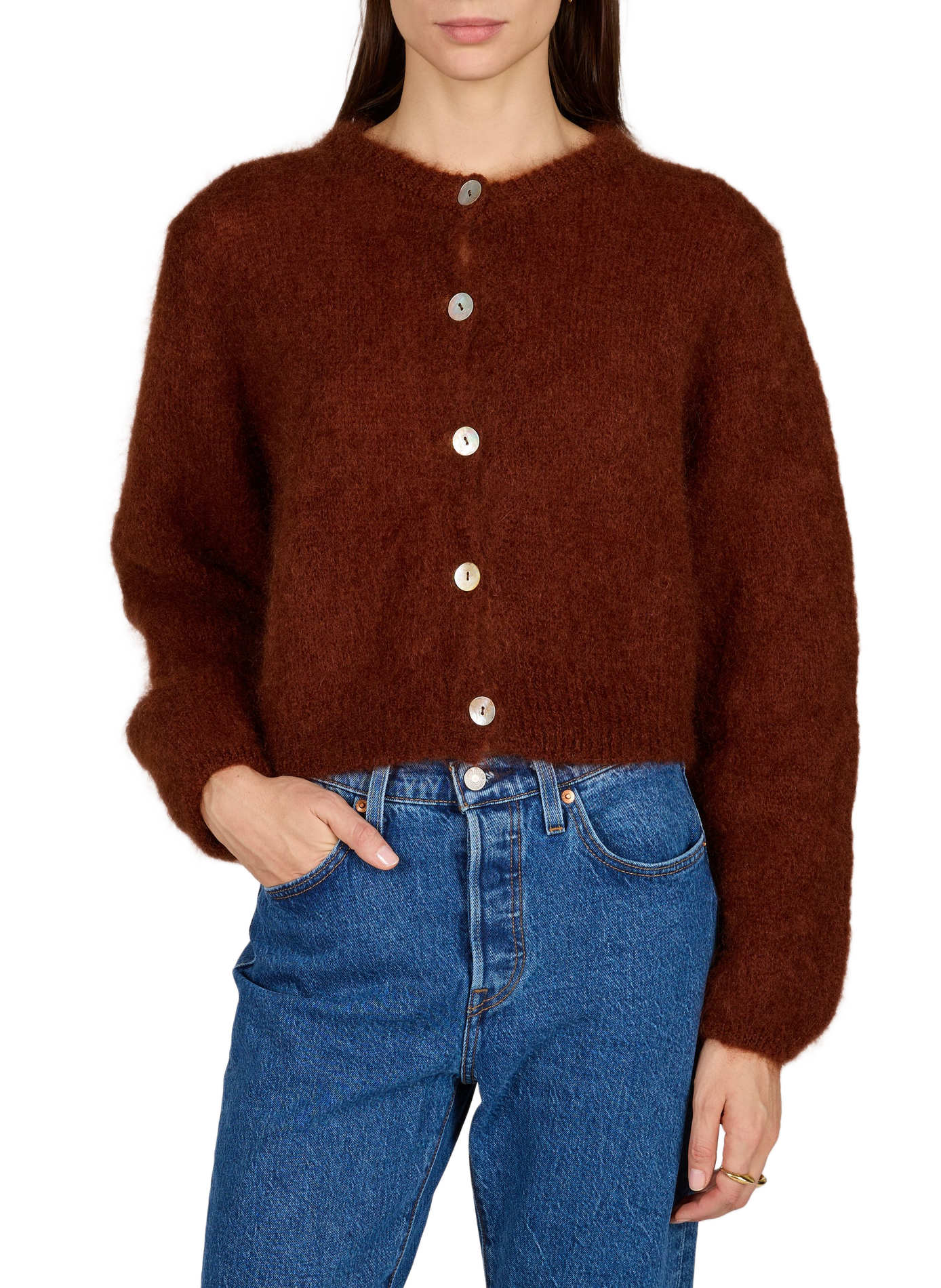 Oversized mohair blend vest LAURE+MAX Brown