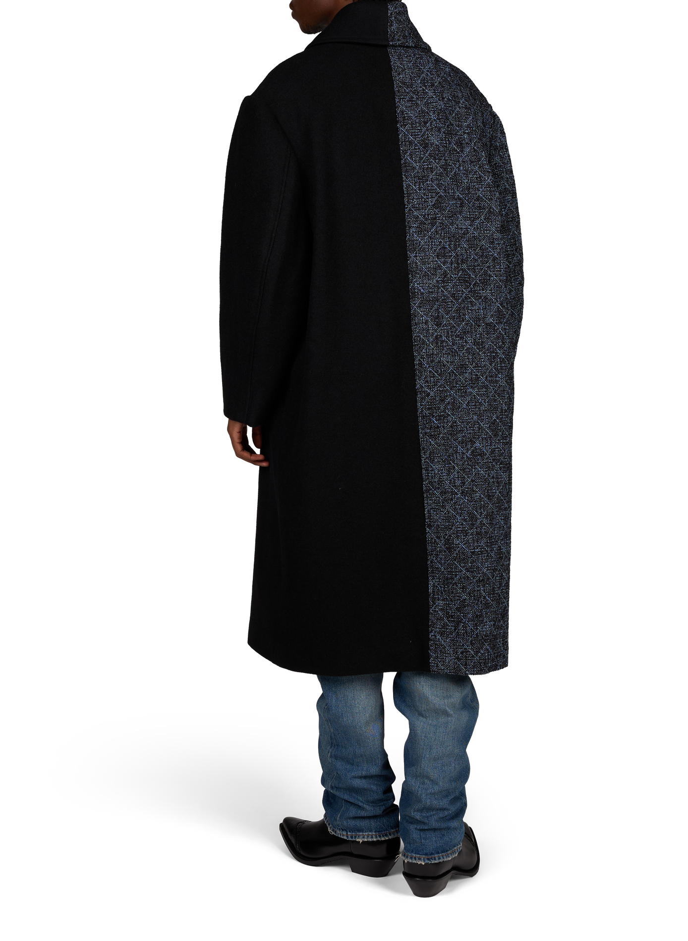 Oversized two-tone coat in a wool blend RENÈ Black