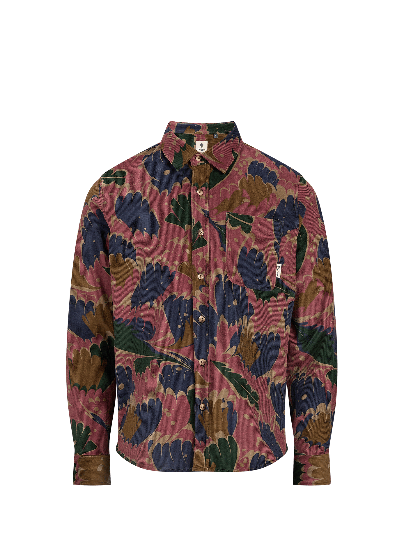 Straight-fit printed cotton-blend overshirt FAGUO Pink