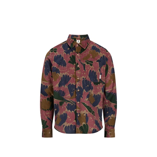 Surchemise droite imprimée en coton mélangé Surchemise droite imprimée en coton mélangé