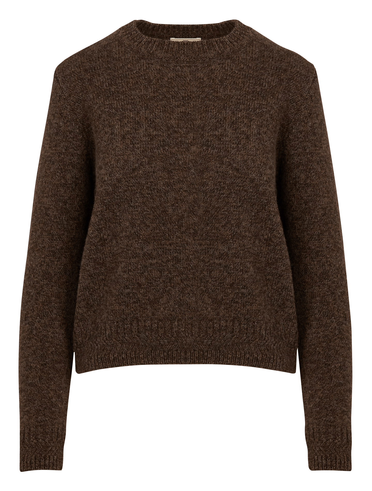 Pull oversize col rond en laine mérinos silty SESSUN Marron
