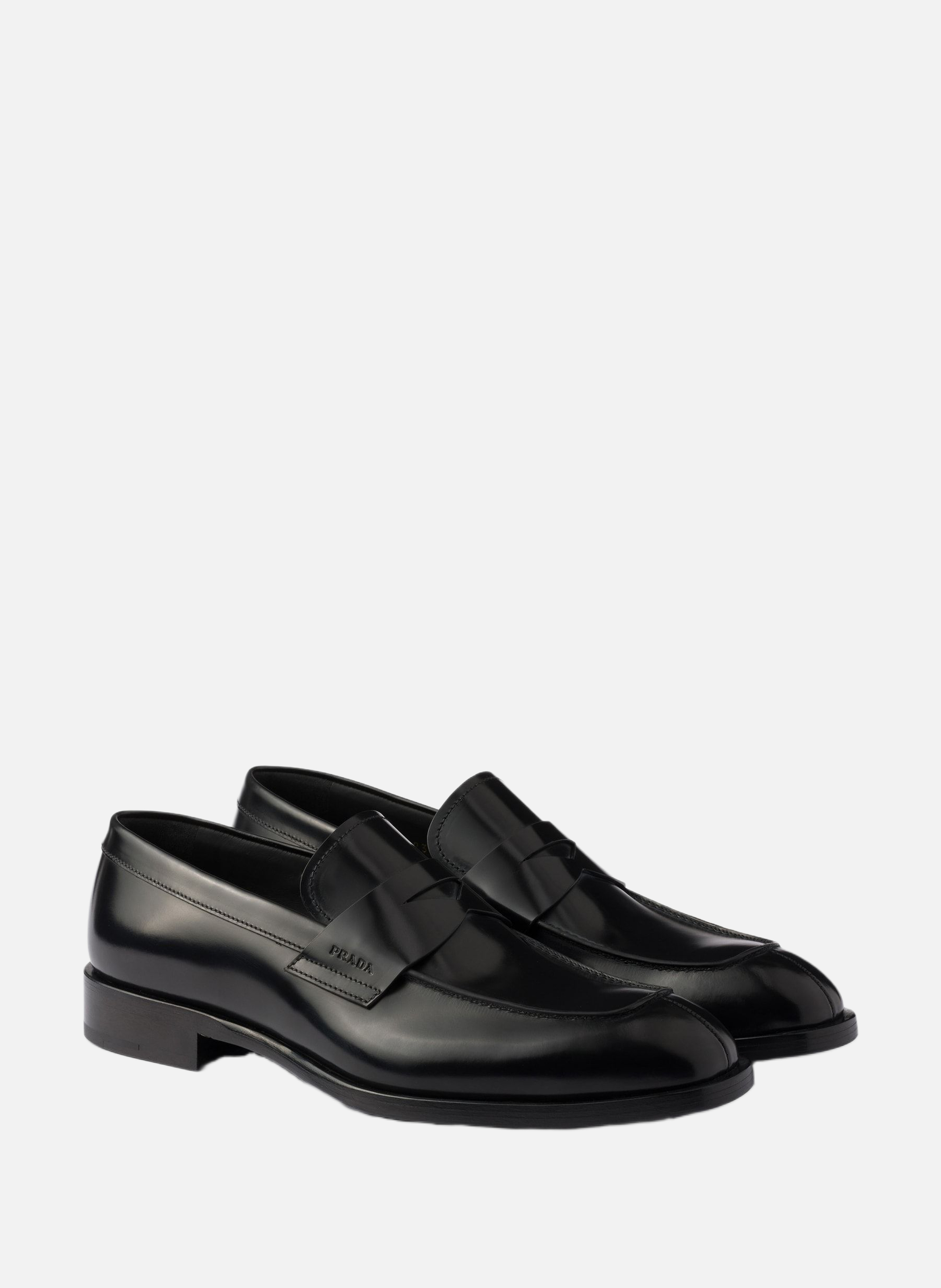 Mocassins en cuir brossé PRADA Noir