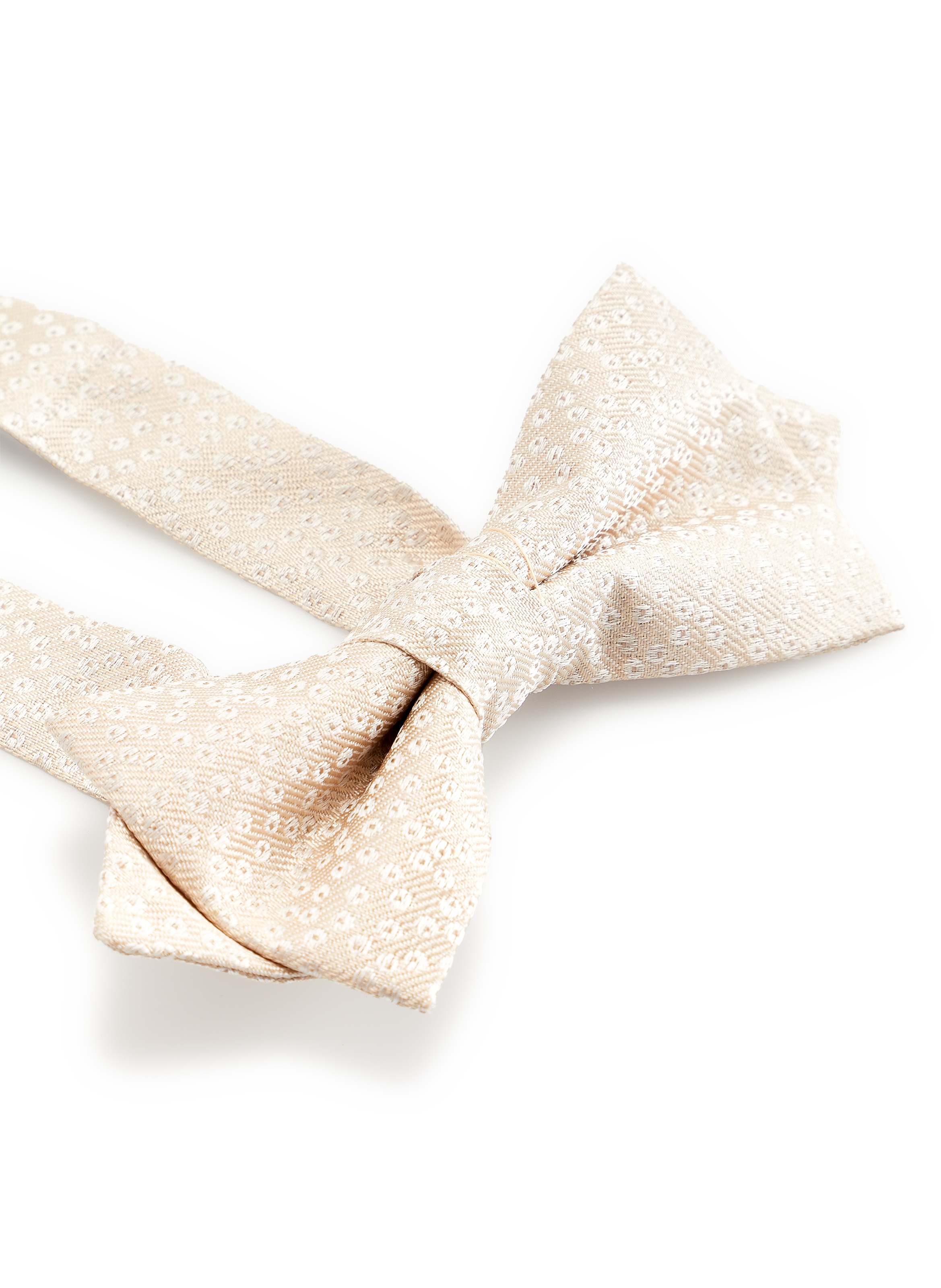 Noeud papillon en satin de soie AU PRINTEMPS PARIS Blanc