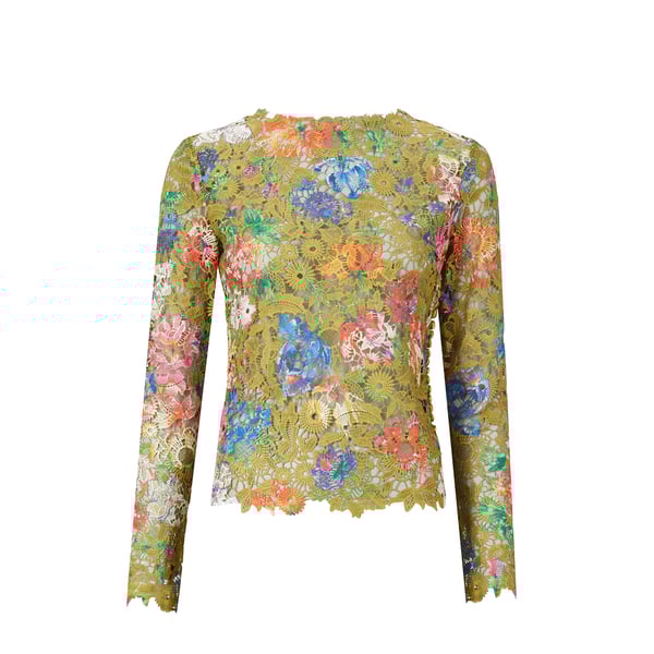 Top à imprimé en guipure