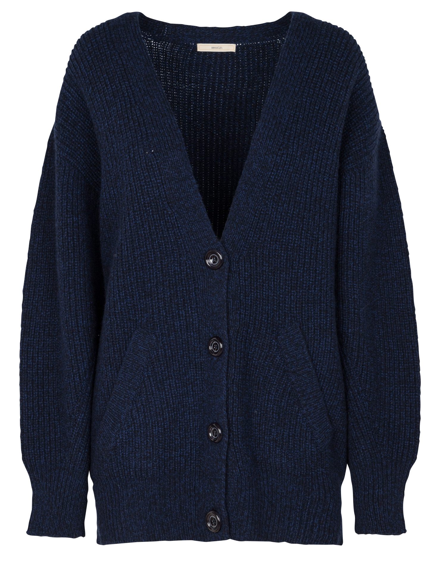 Gilet col v en laine mélangée cardy SESSUN Bleu