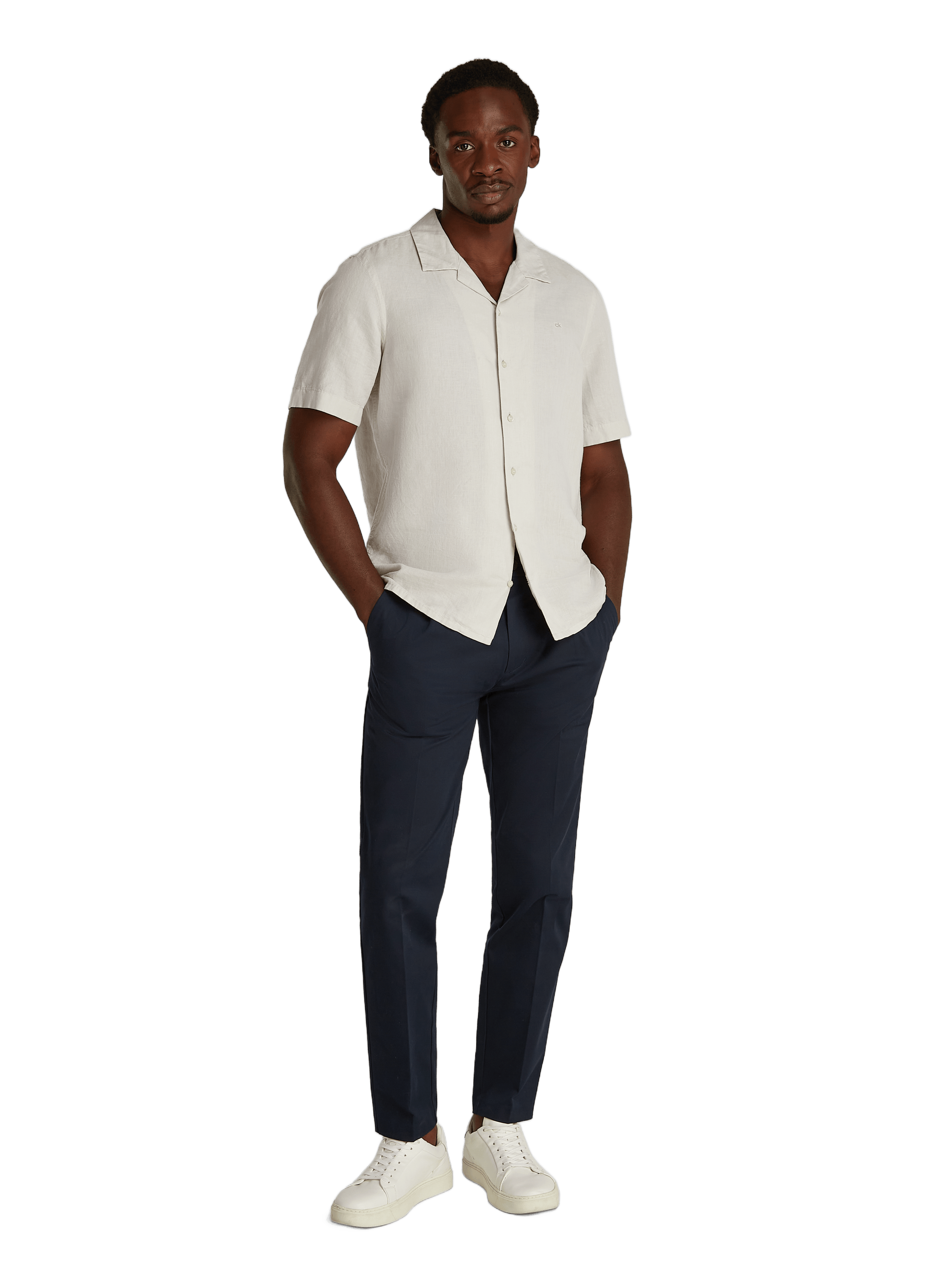 Chemise en lin et coton CALVIN KLEIN Beige