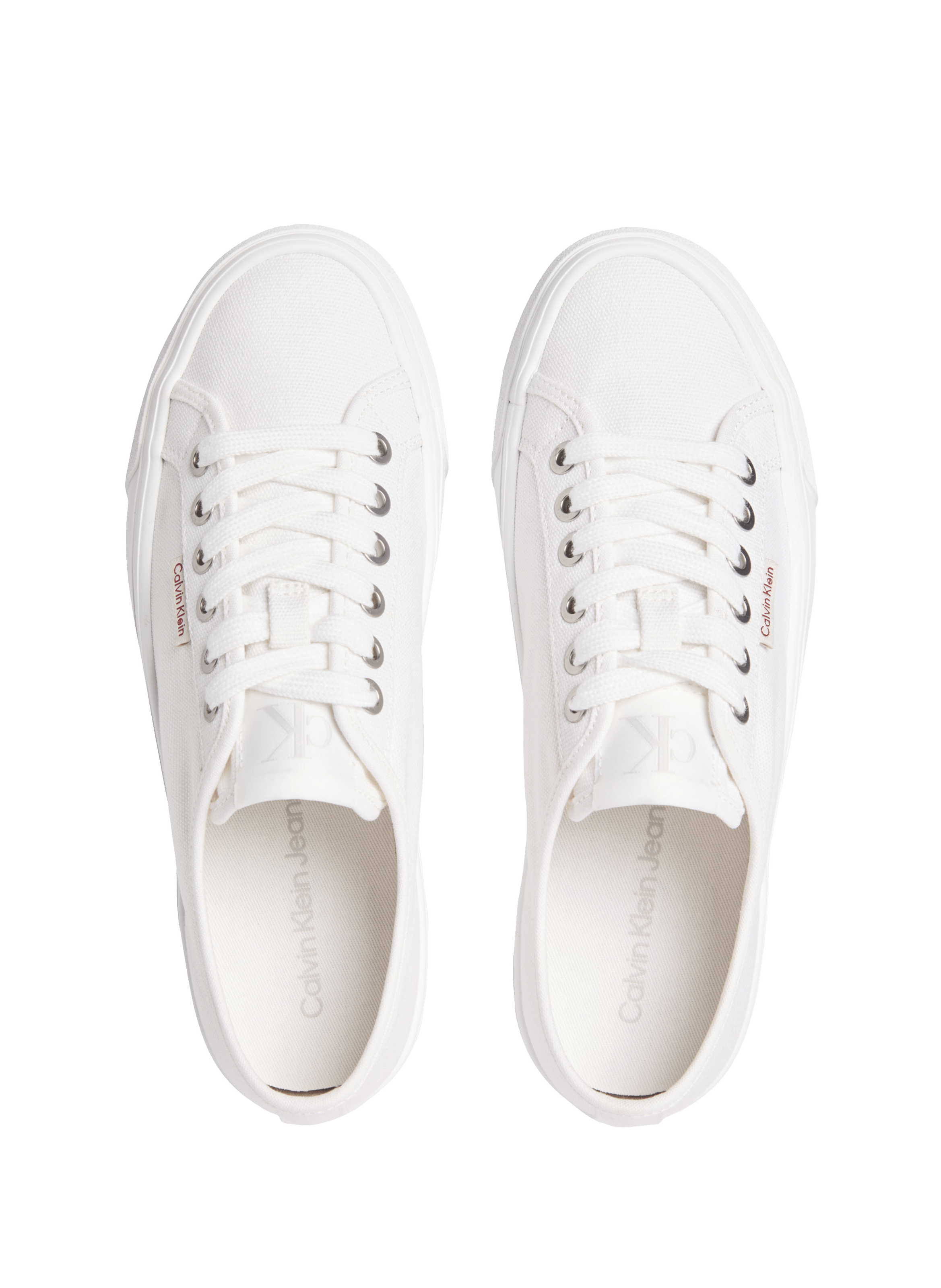 Canvas wedge heel sneakers CALVIN KLEIN White