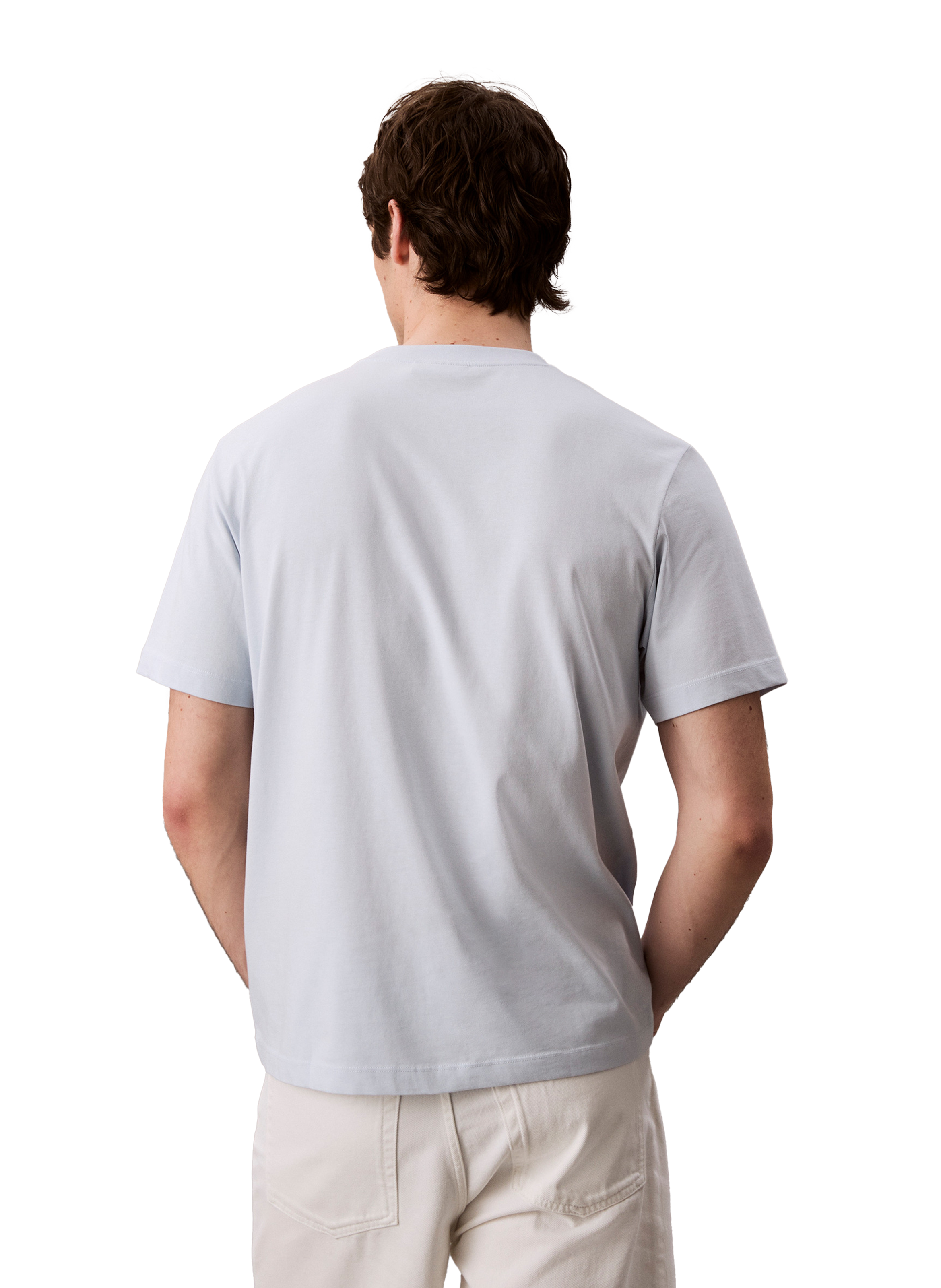 T-shirt à col rond en coton CALVIN KLEIN Bleu