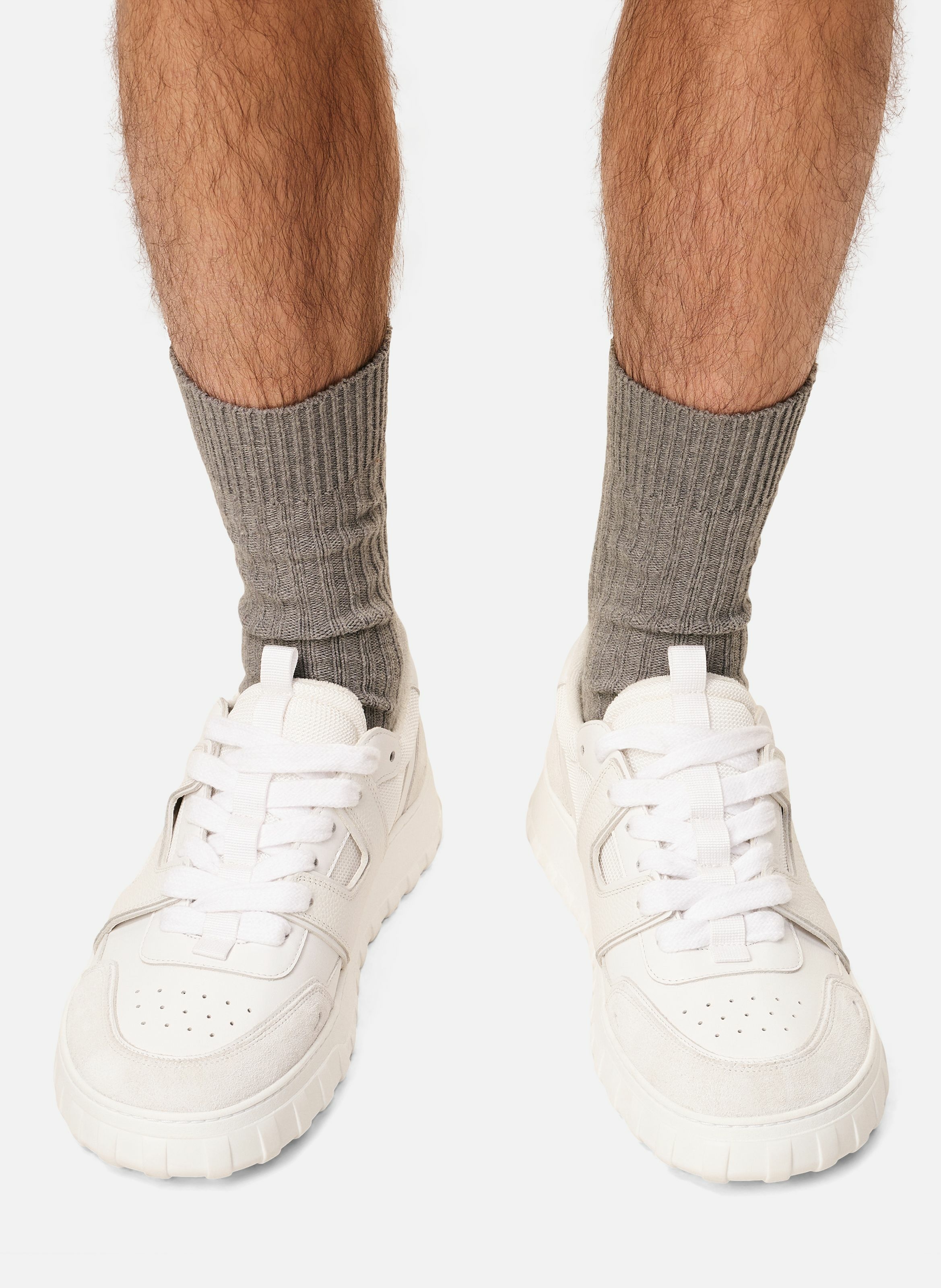 Sneakers a walk unisexes en cuir de vachette AMI PARIS Blanc