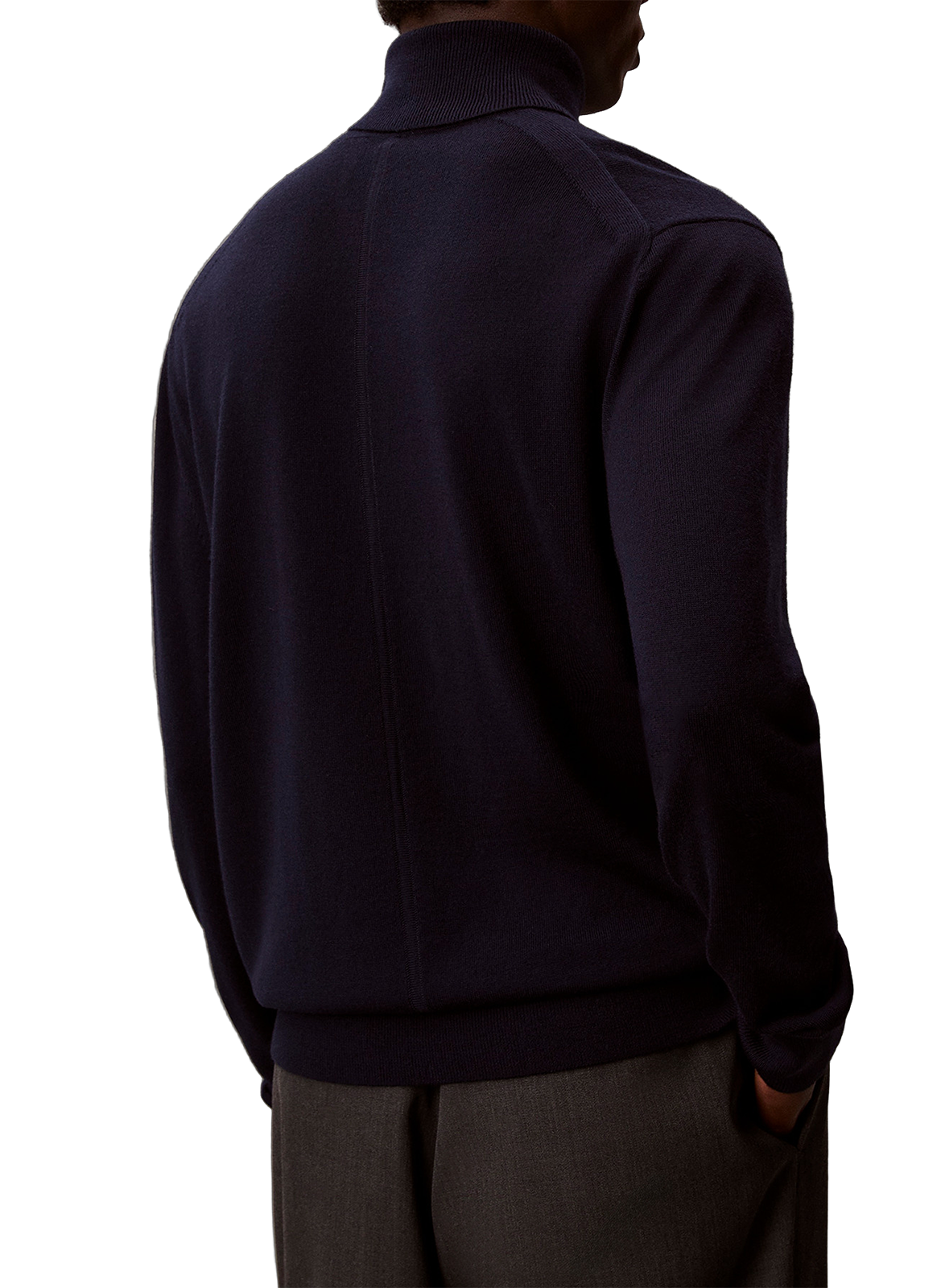 Pull à col roulé en laine mérinos CALVIN KLEIN Bleu