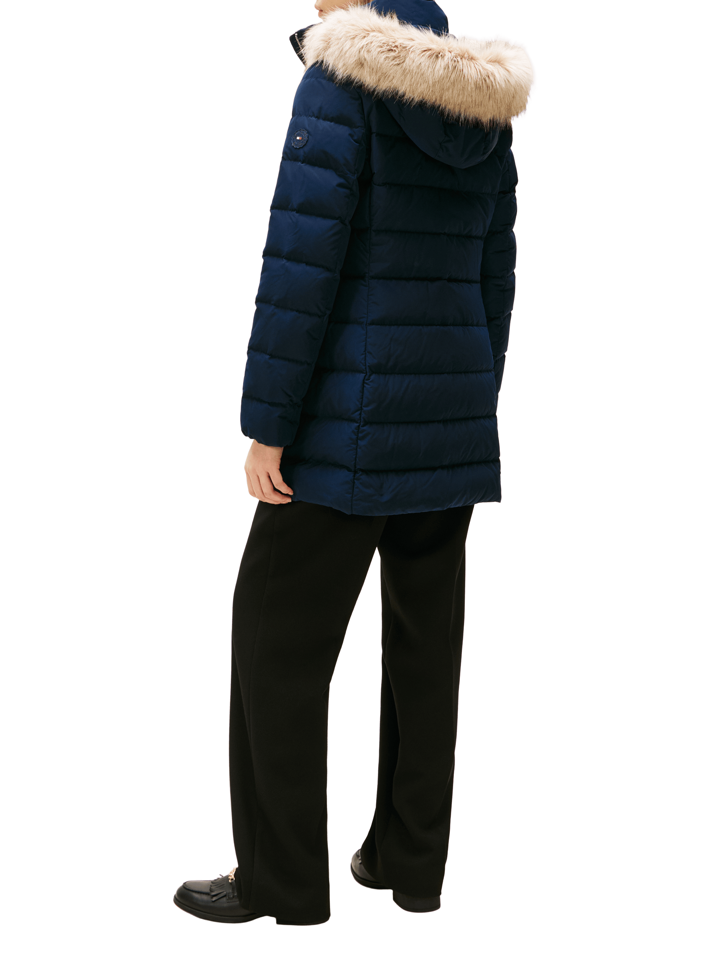 Doudoune à capuche en fausse fourrure TOMMY HILFIGER Bleu