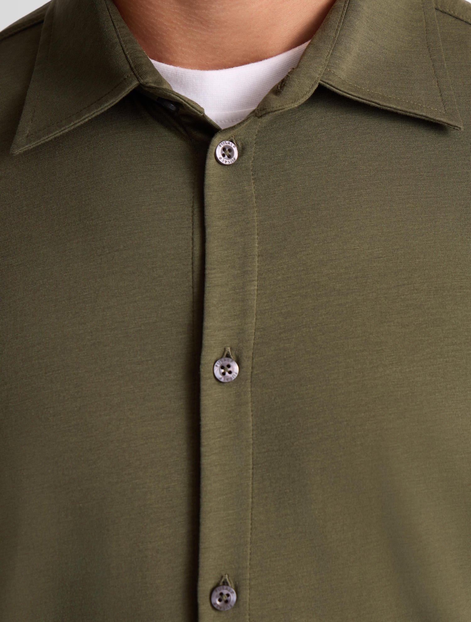 Chemise manches longues larson col chemise coupe ajustée Kaki