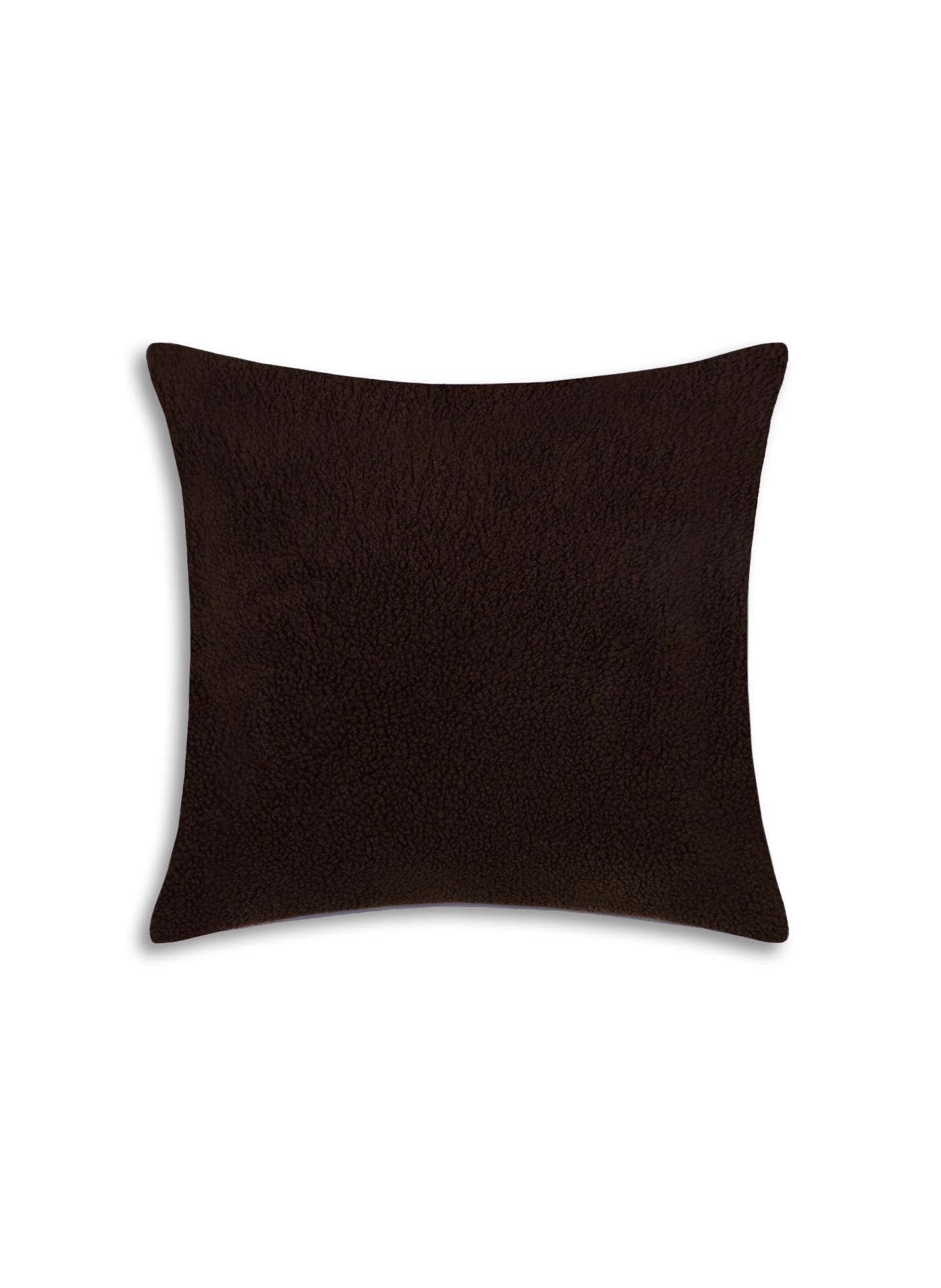AU PRINTEMPS PARIS Faux sheepskin cushion cover Brown