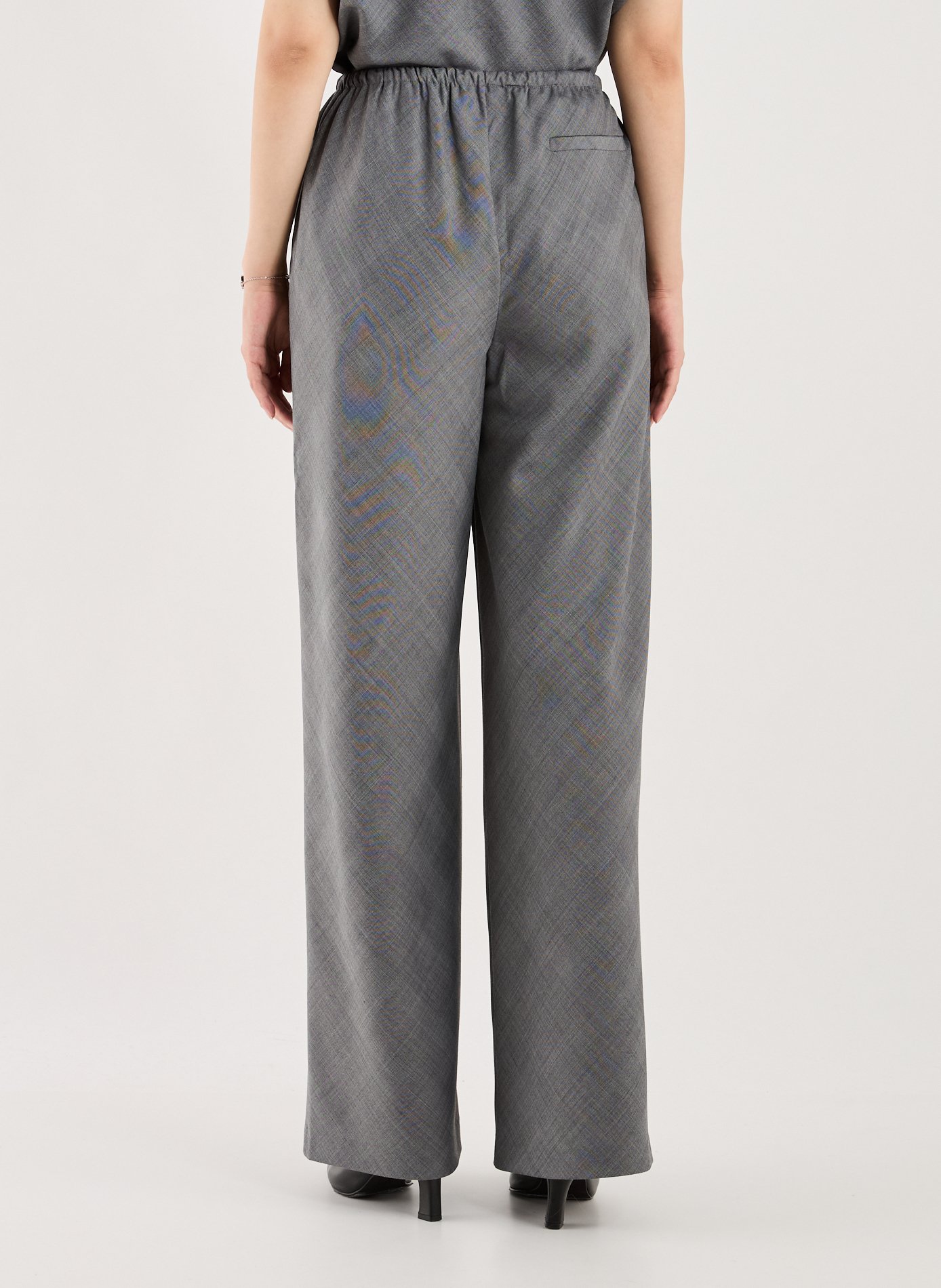 Pantalon fluide en laine mélangée VIKTORIA CHAN Gris