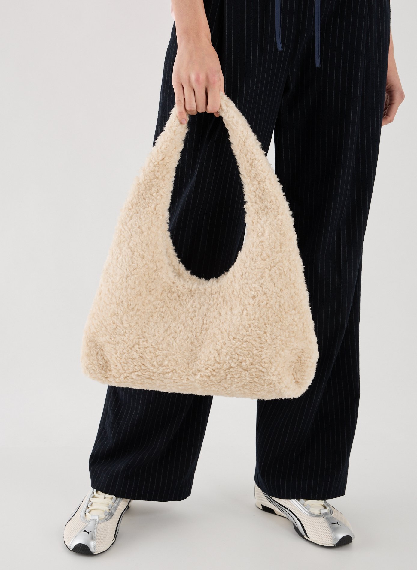 Textured Hobo Handbag AU PRINTEMPS PARIS Beige